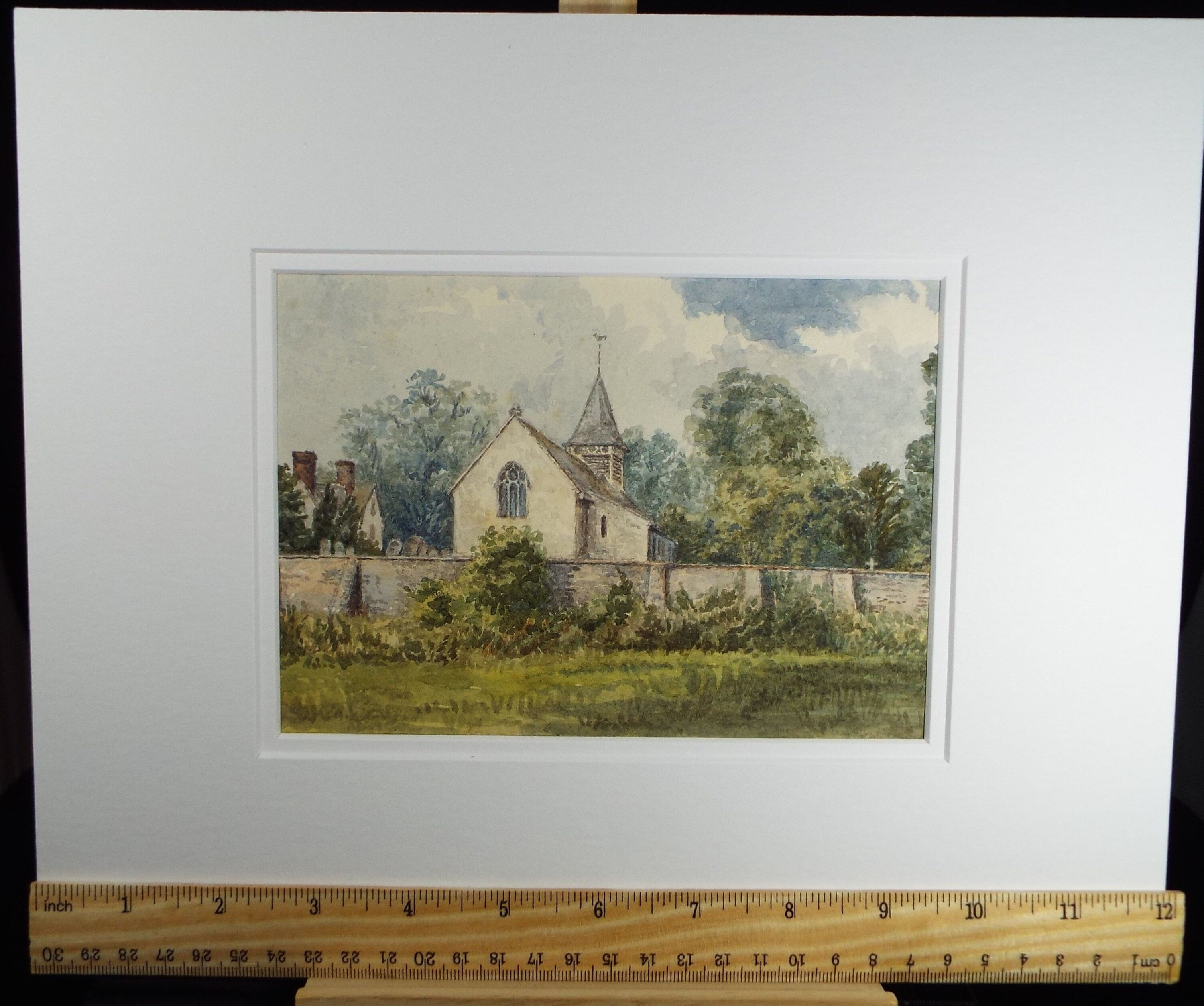 Original Watercolour, 'Moulsford Church' Late 19th Century, Artist Unknown