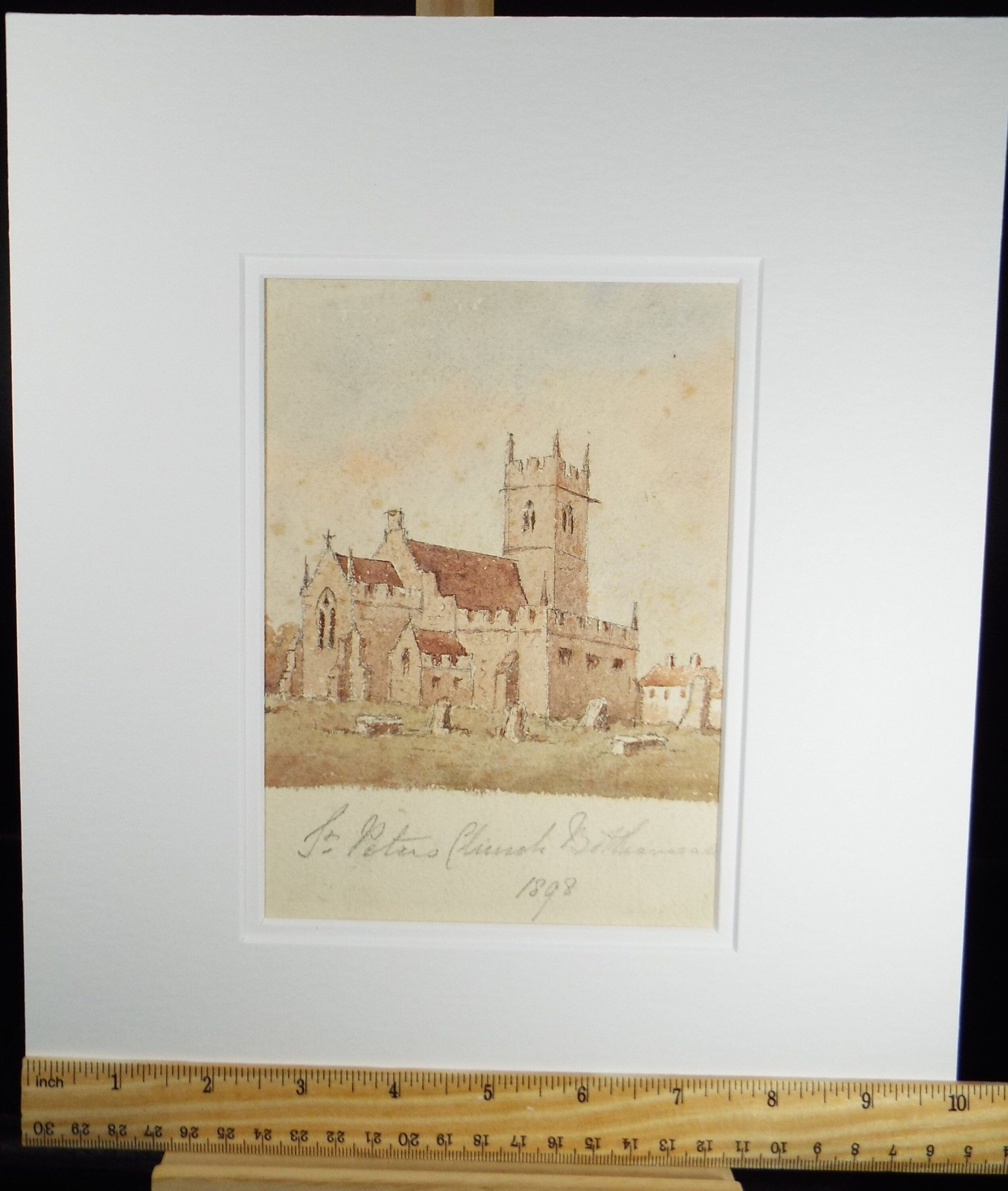 Original Watercolour, 'Our Lady, Bothamstall', dated 1898, Artist Unknown