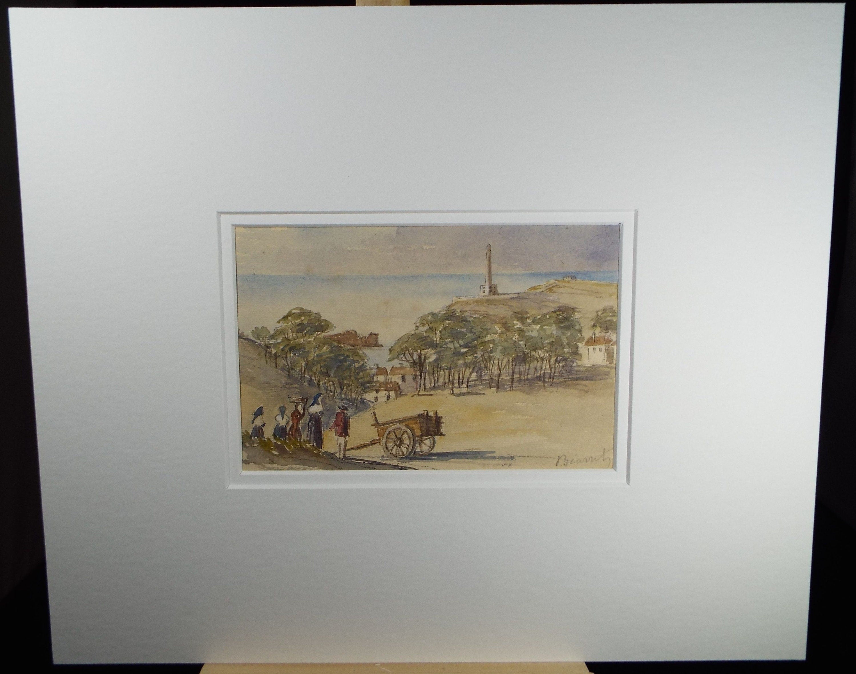 Original Watercolour, 'Biarritz', Elizabeth Blommart, c1860's