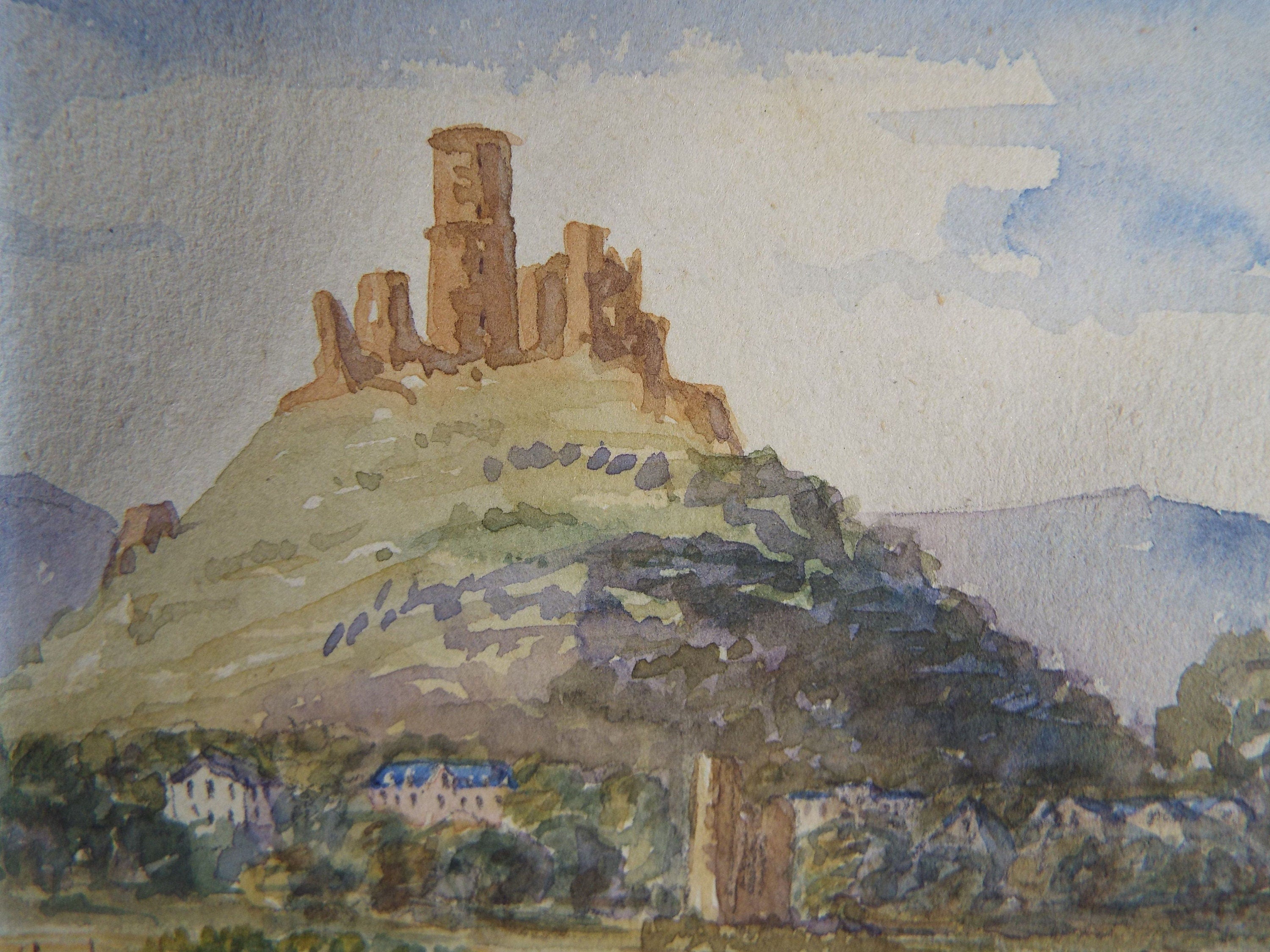 Original Watercolour, 'Godesberg', Elizabeth Blommart, c1860's