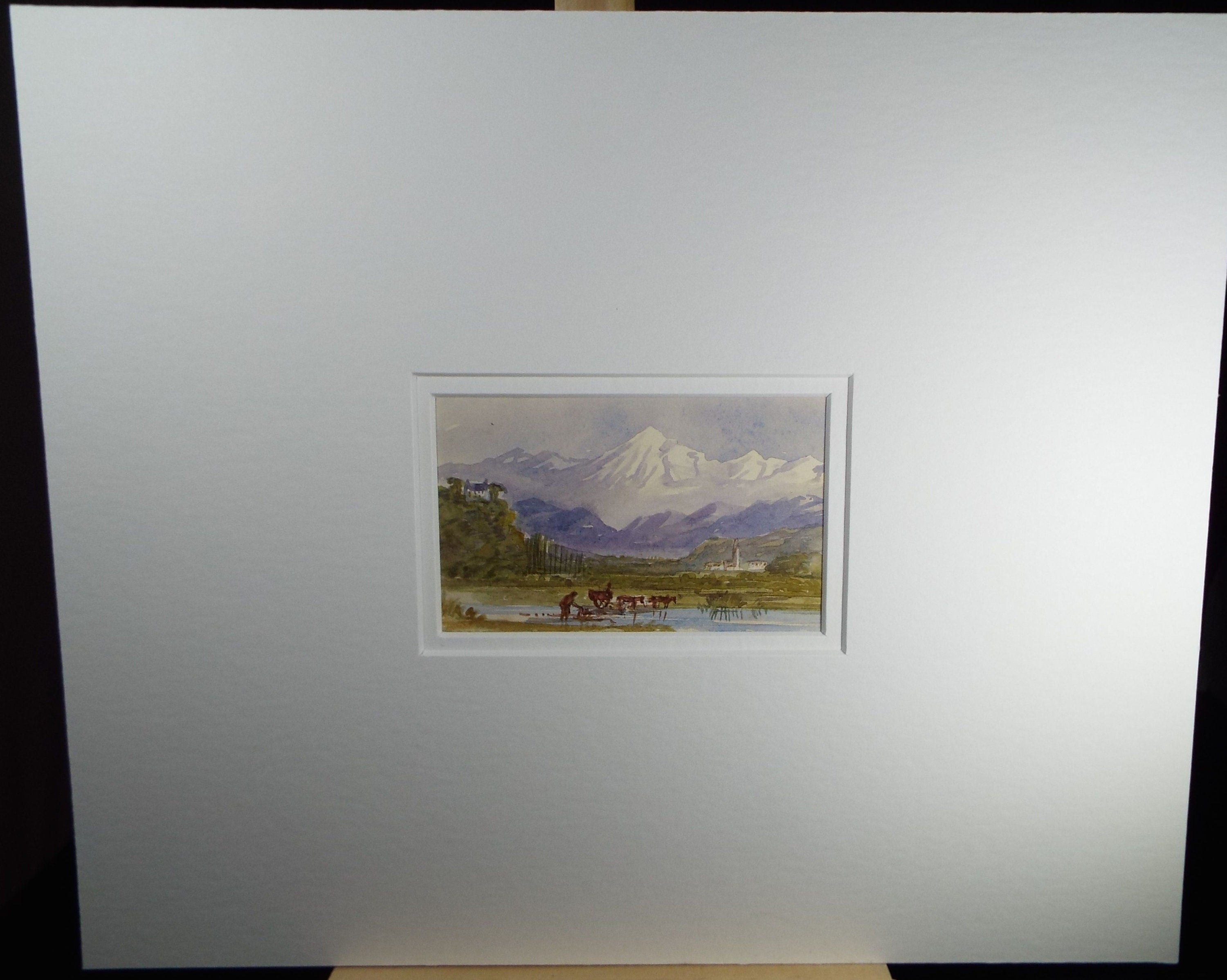 Original Watercolour, 'The French Alps', Elizabeth Blommart, c1860's