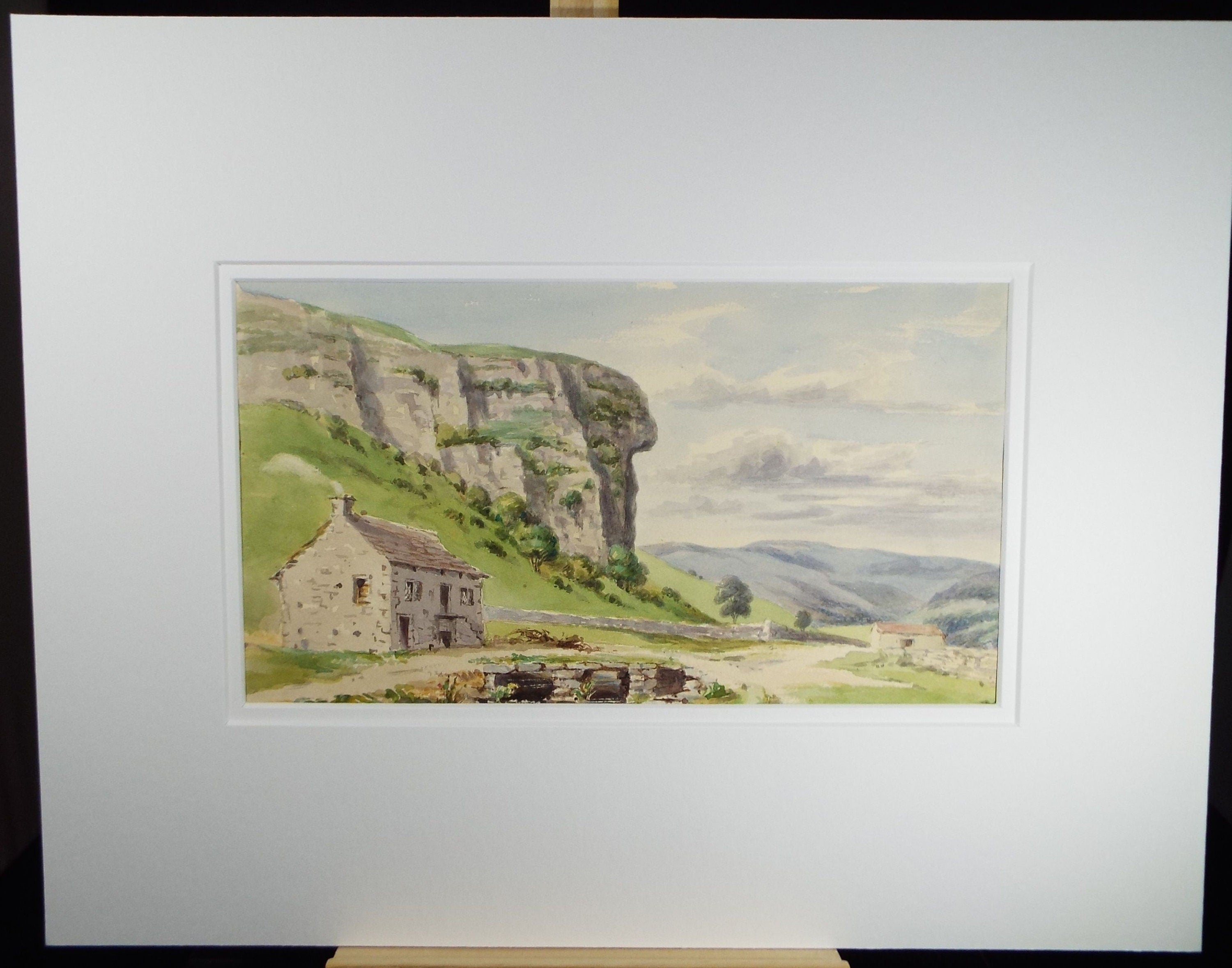 Original Watercolour, Kilnsey Crag', Late 19th Century, Artist Unknown