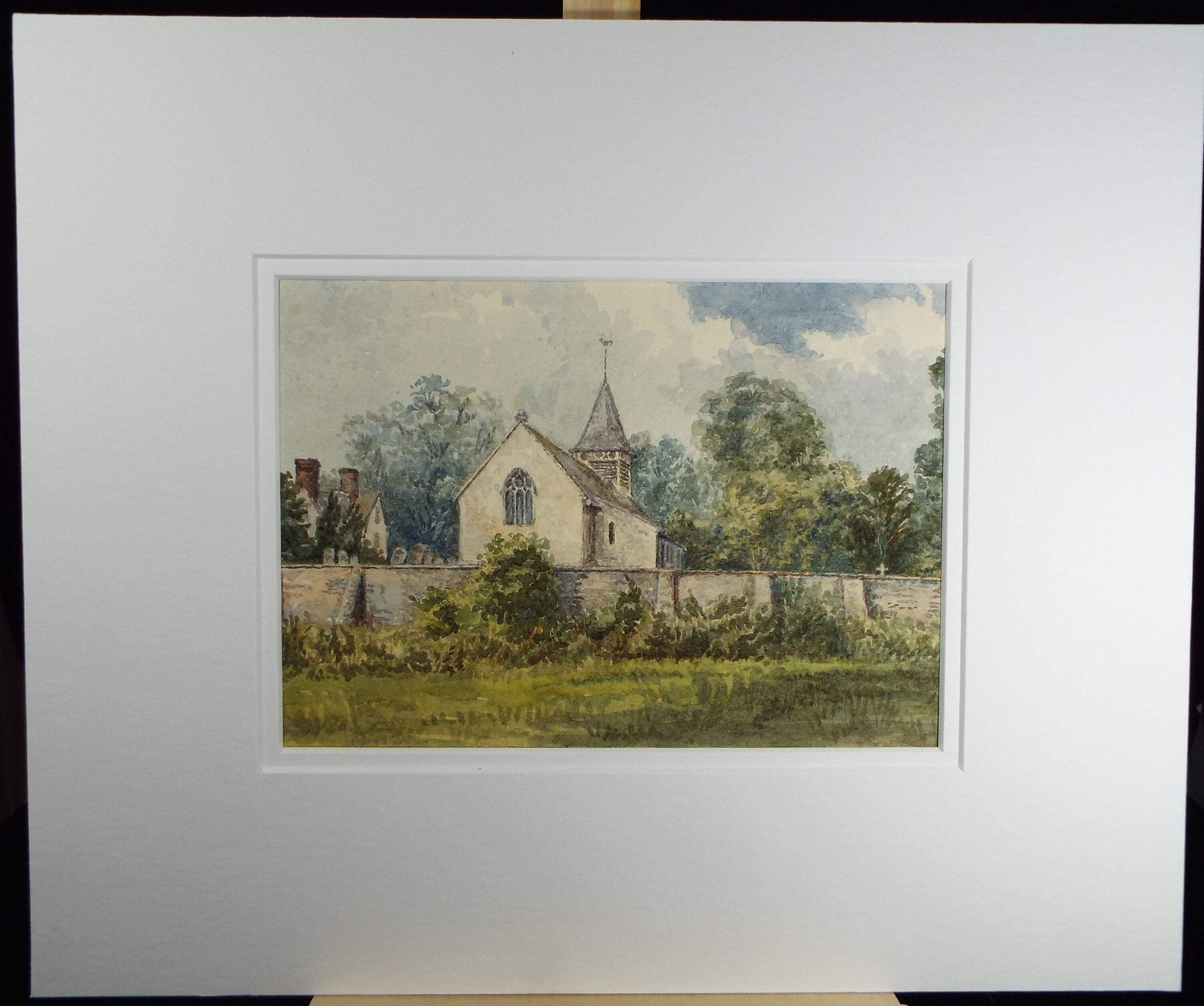 Original Watercolour, 'Moulsford Church' Late 19th Century, Artist Unknown