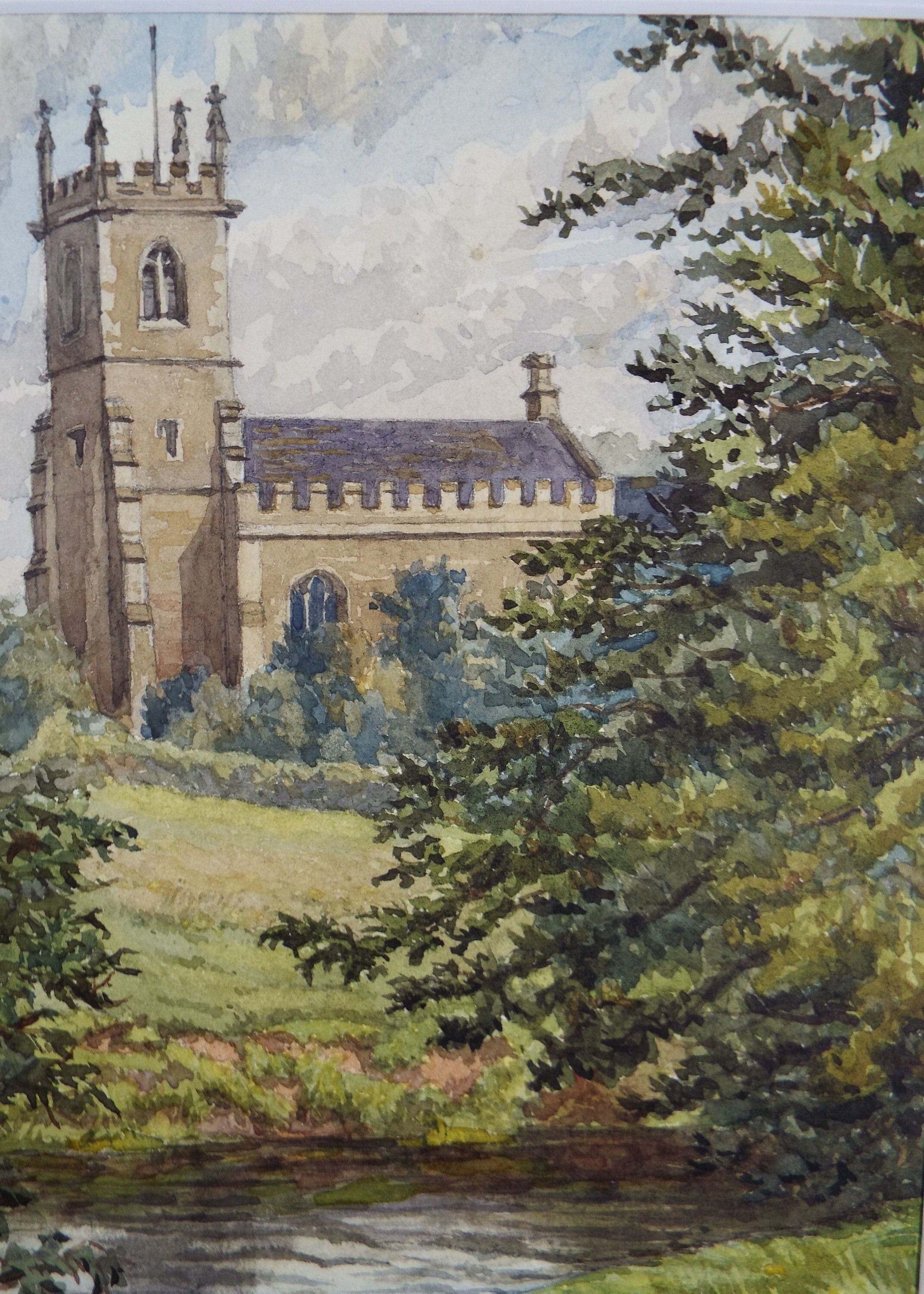 Original Watercolour, 'Our Lady, Bothamstall', late 19th Century Artist Unknown