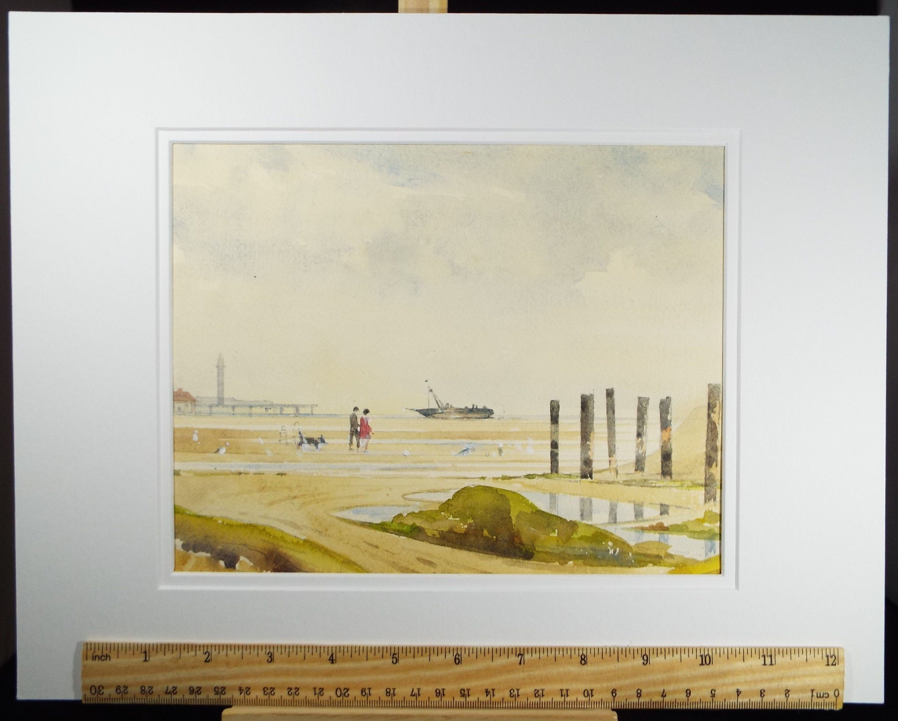 Original Watercolour, 'On the Beach' Circa 1980's, Adrian Bury (1891-1991)