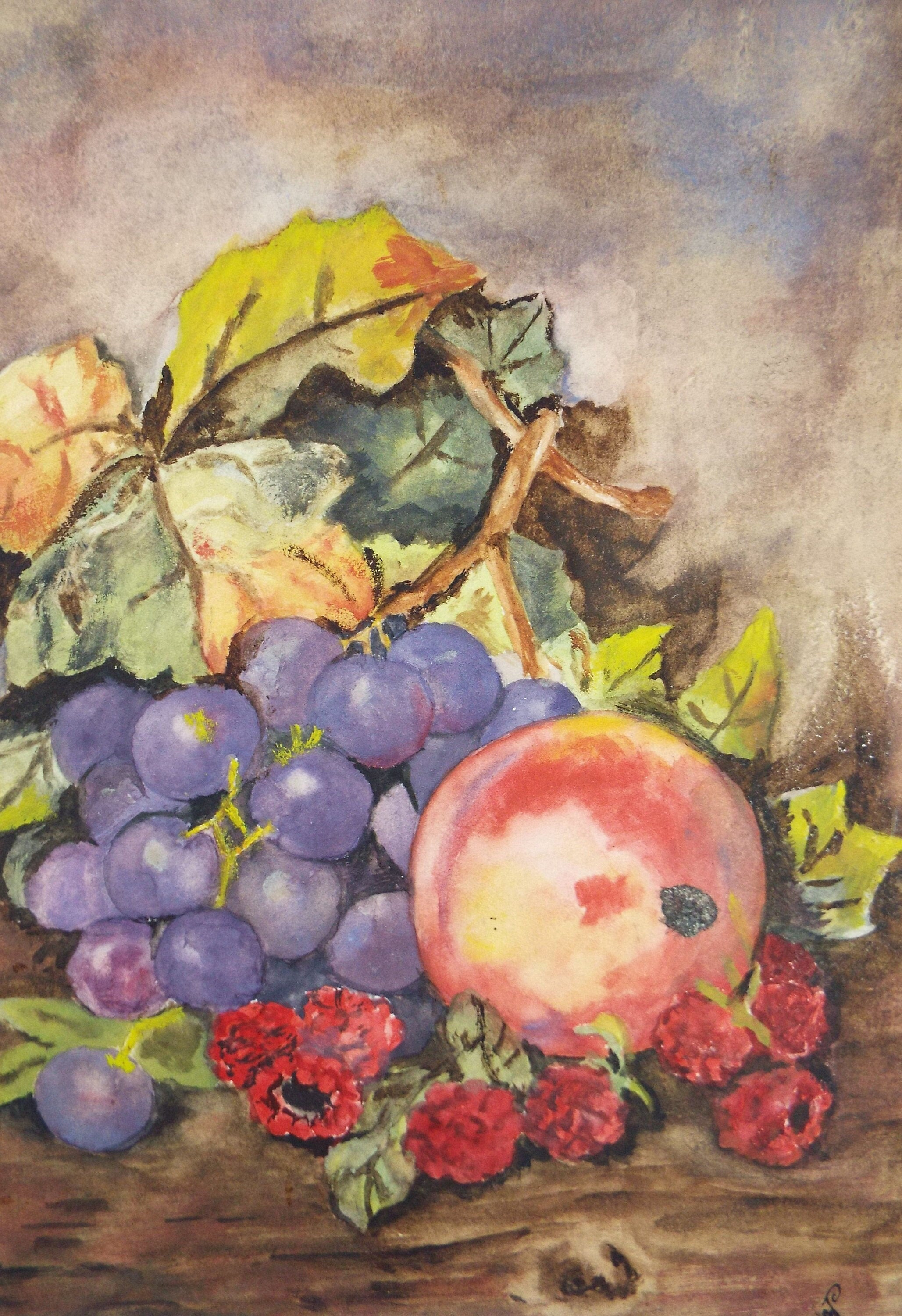 Original Watercolour, 'Still Life of Fruit', Dated 1926, Marjorie Pearce