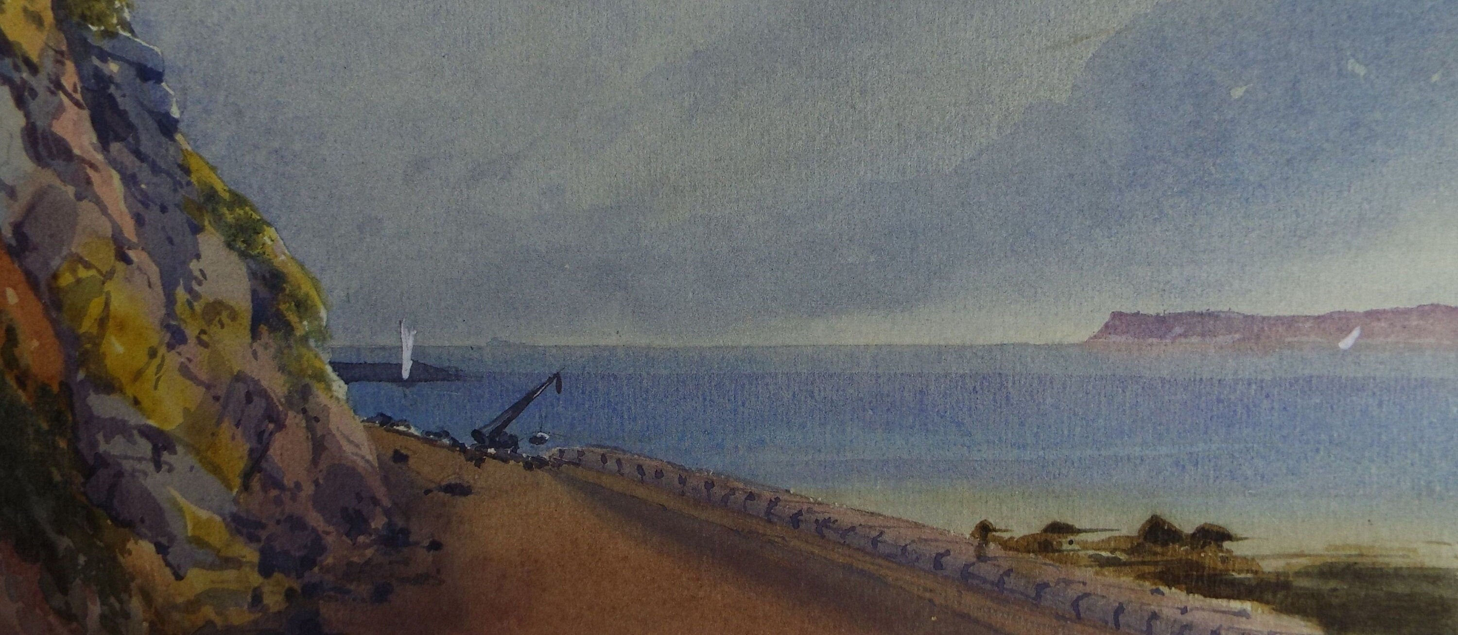 Original Watercolour, 'Berry Head, Torquay', Late 19th Century,  Artist Unknown