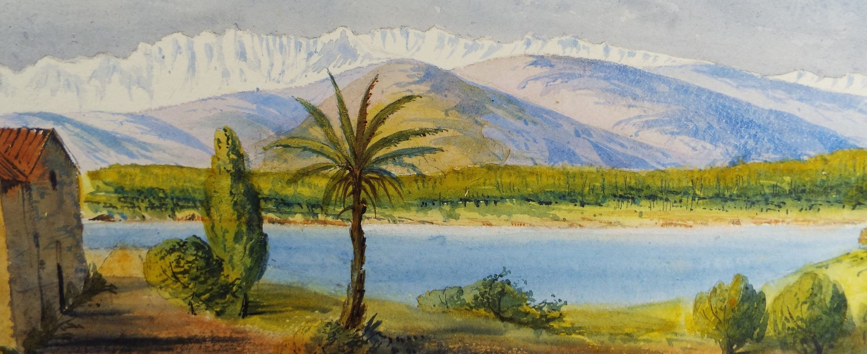 Original Watercolour, late 19th Century, 'Alpes Maritime', Artist Unknown