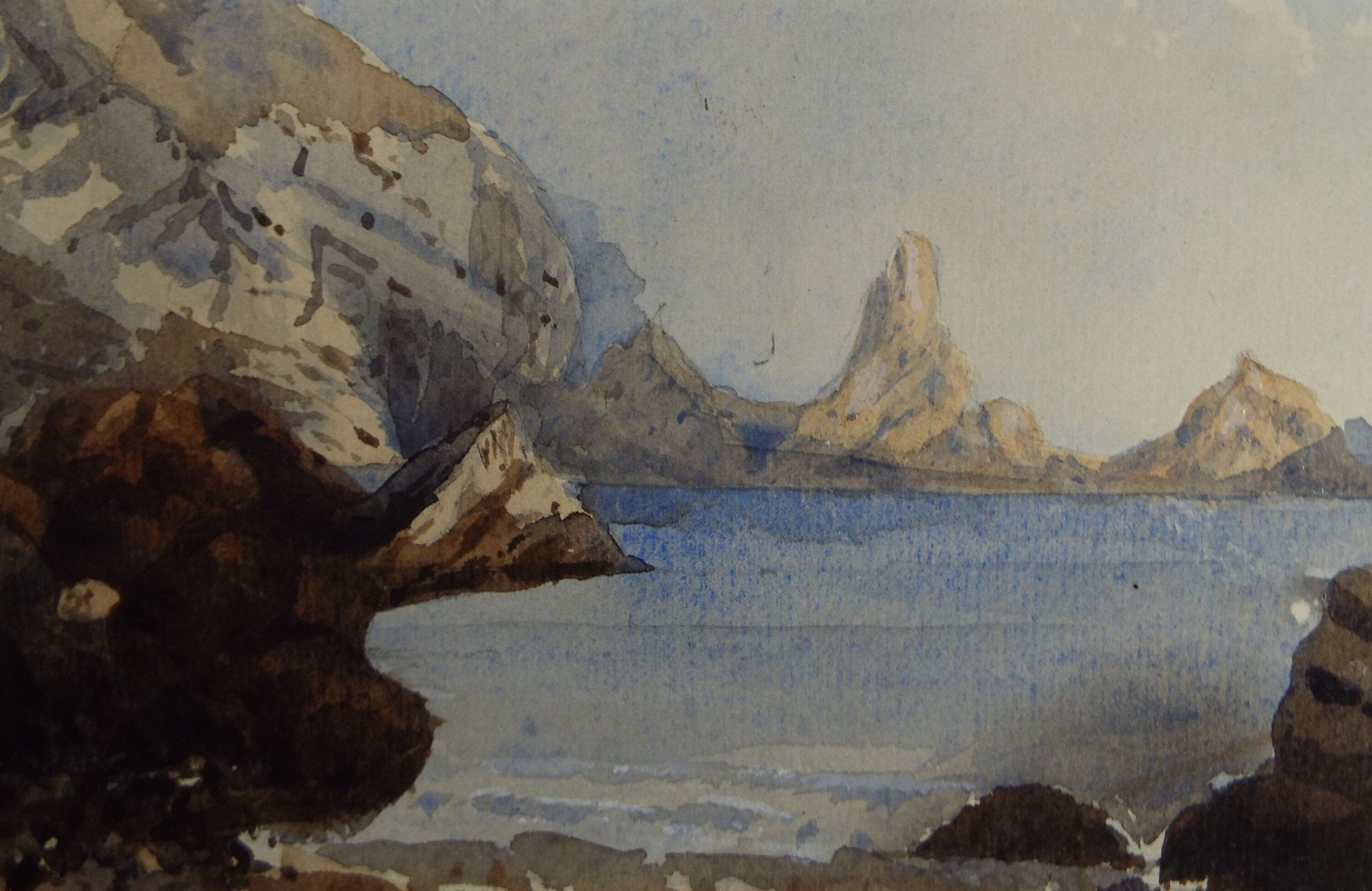 Original Watercolour, 'Anstis Cove, Torquay', Late 19th Century,  Artist Unknown