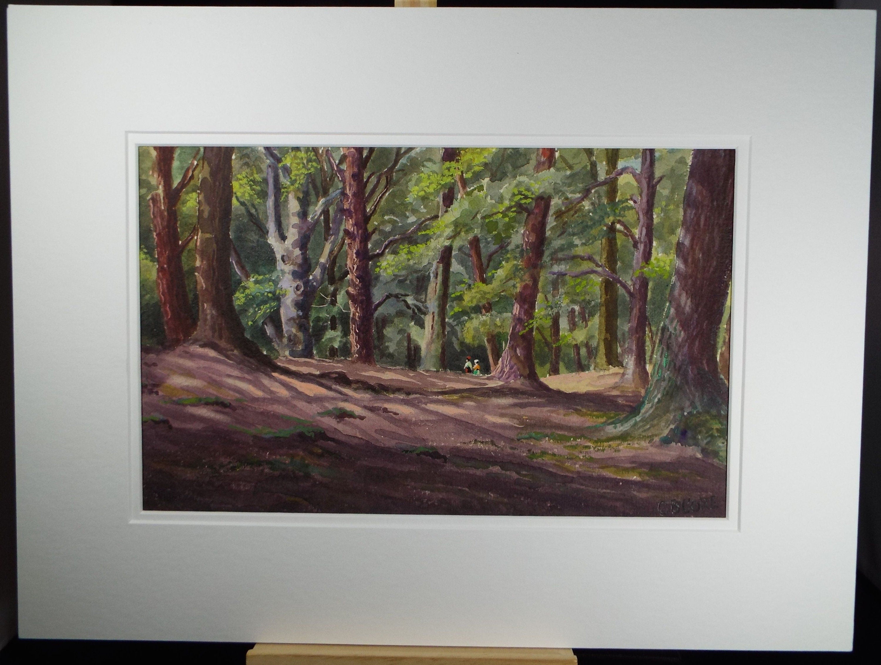 Original Watercolour & Gouache, 'Figures in a Woodland', Circa 1930's, Charles Browne Core (1860-1947)