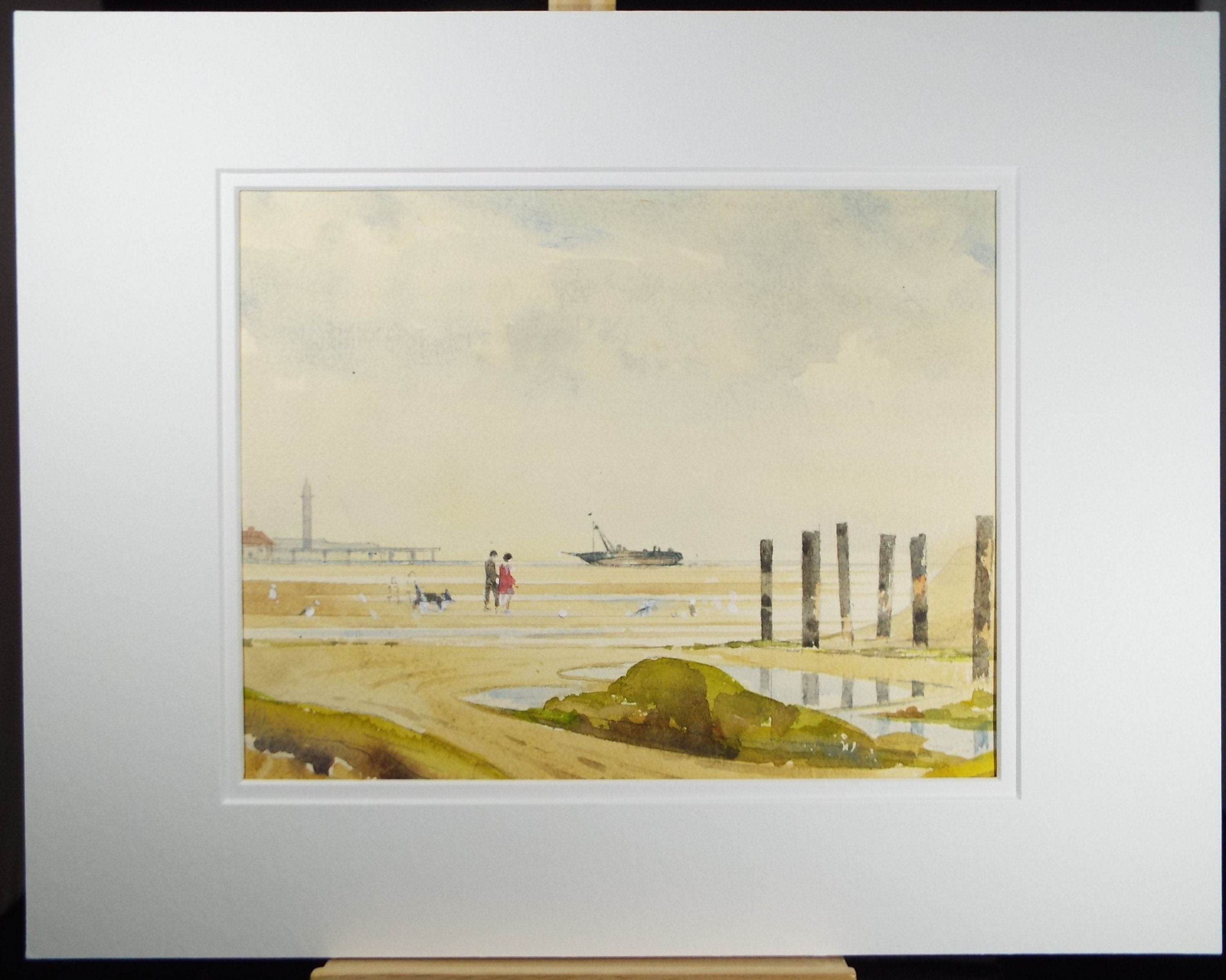 Original Watercolour, 'On the Beach' Circa 1980's, Adrian Bury (1891-1991)