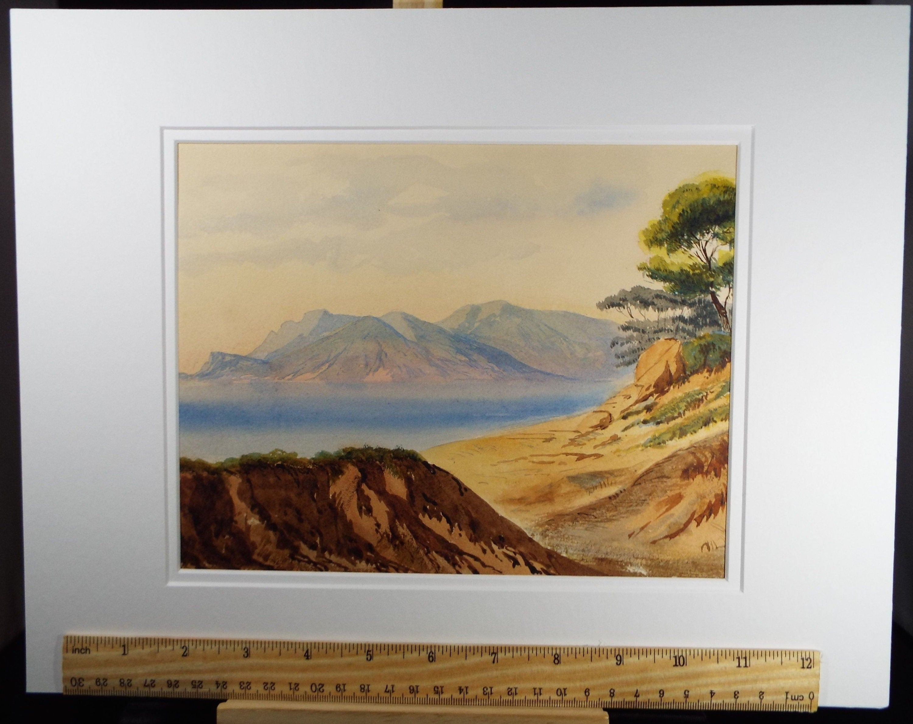 Original Watercolour, 'L'Estrelles - Cannes', Late 19th Century, Artist Unknown