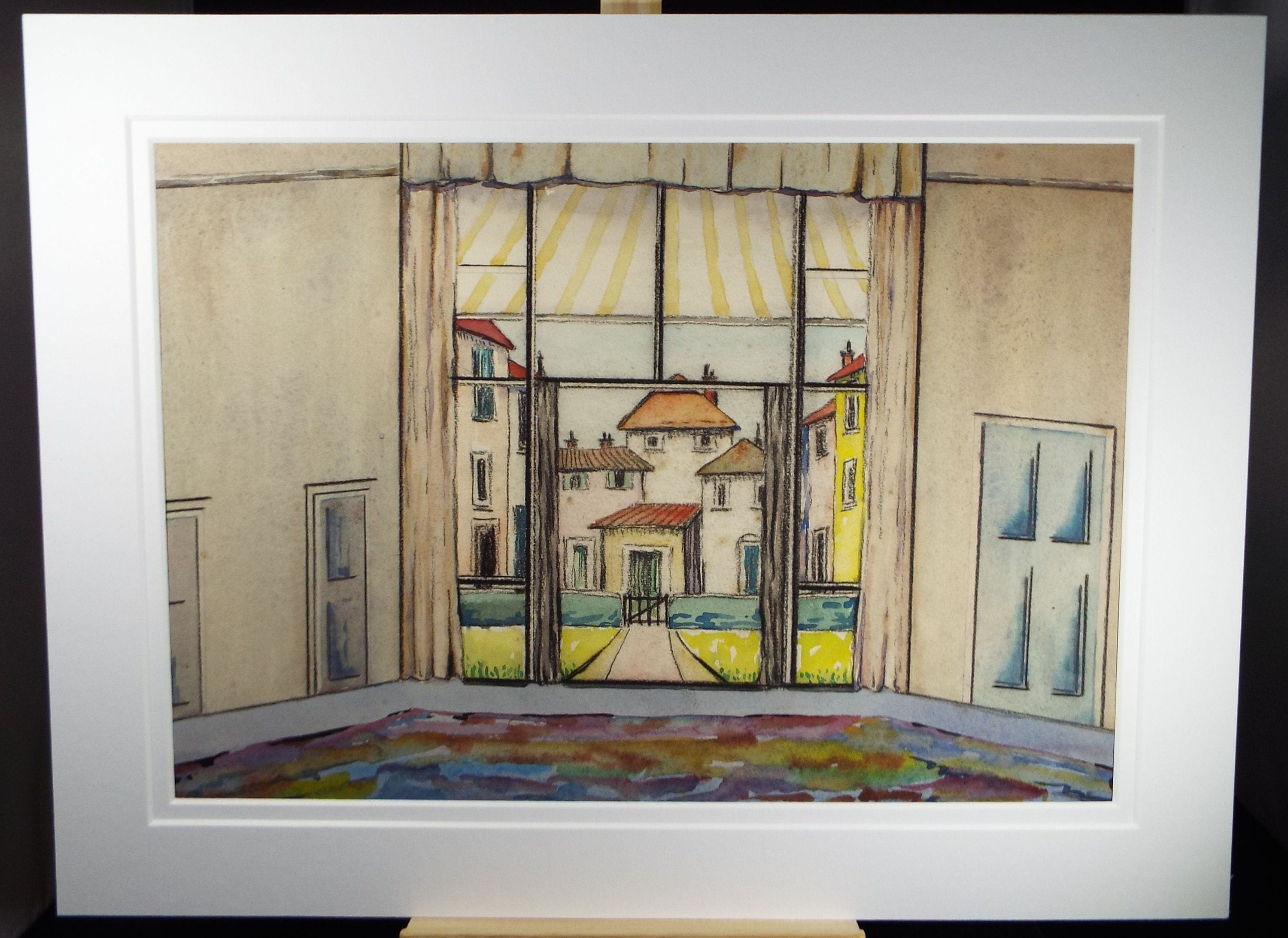 Original Charcoal & Watercolour, 'Through a window', Circa 1930's , Frank Harold Read FRPS (1881-1960)