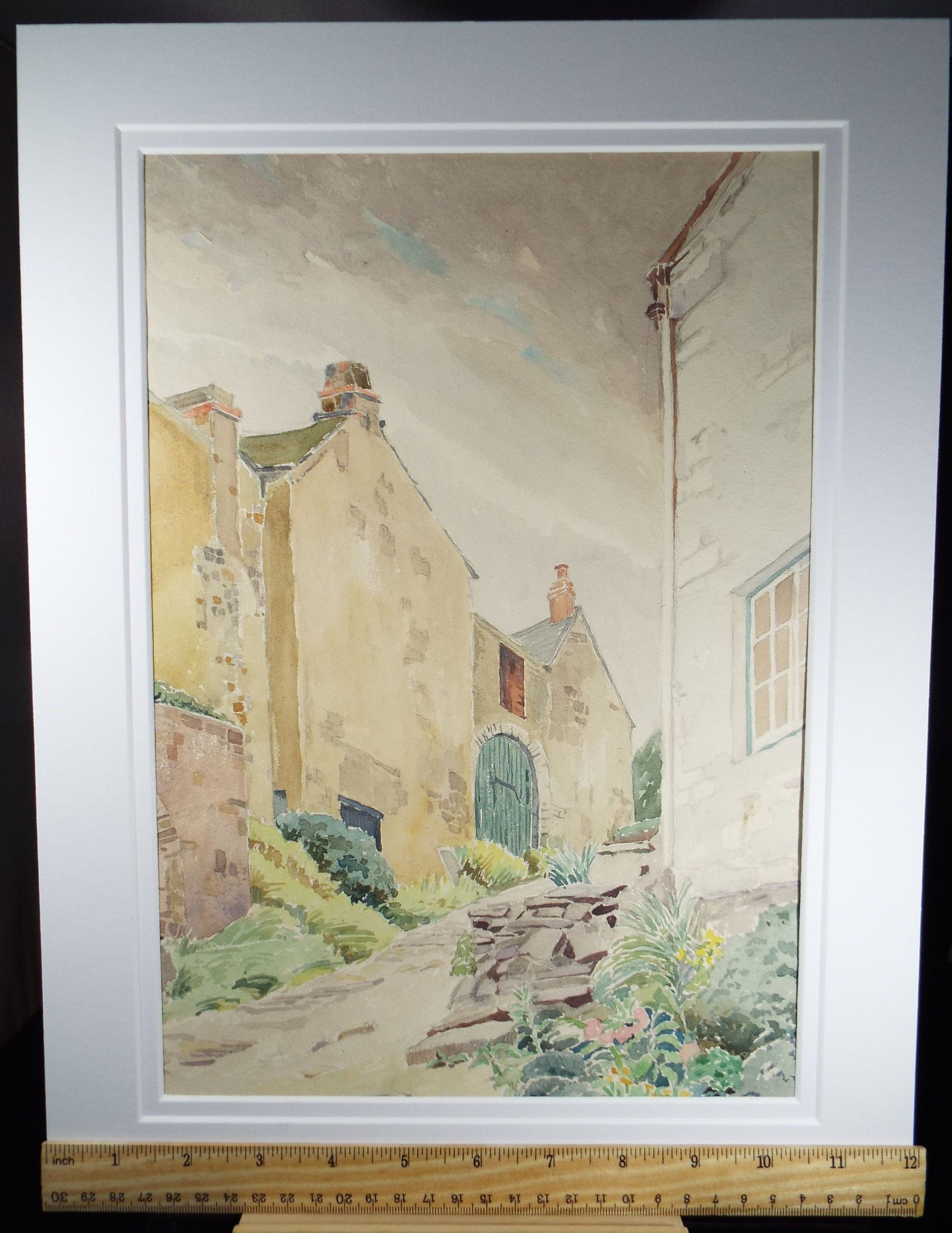 Original Charcoal & Watercolour, 'A Ginnel', Circa 1930's , Frank Harold Read FRPS (1881-1960)