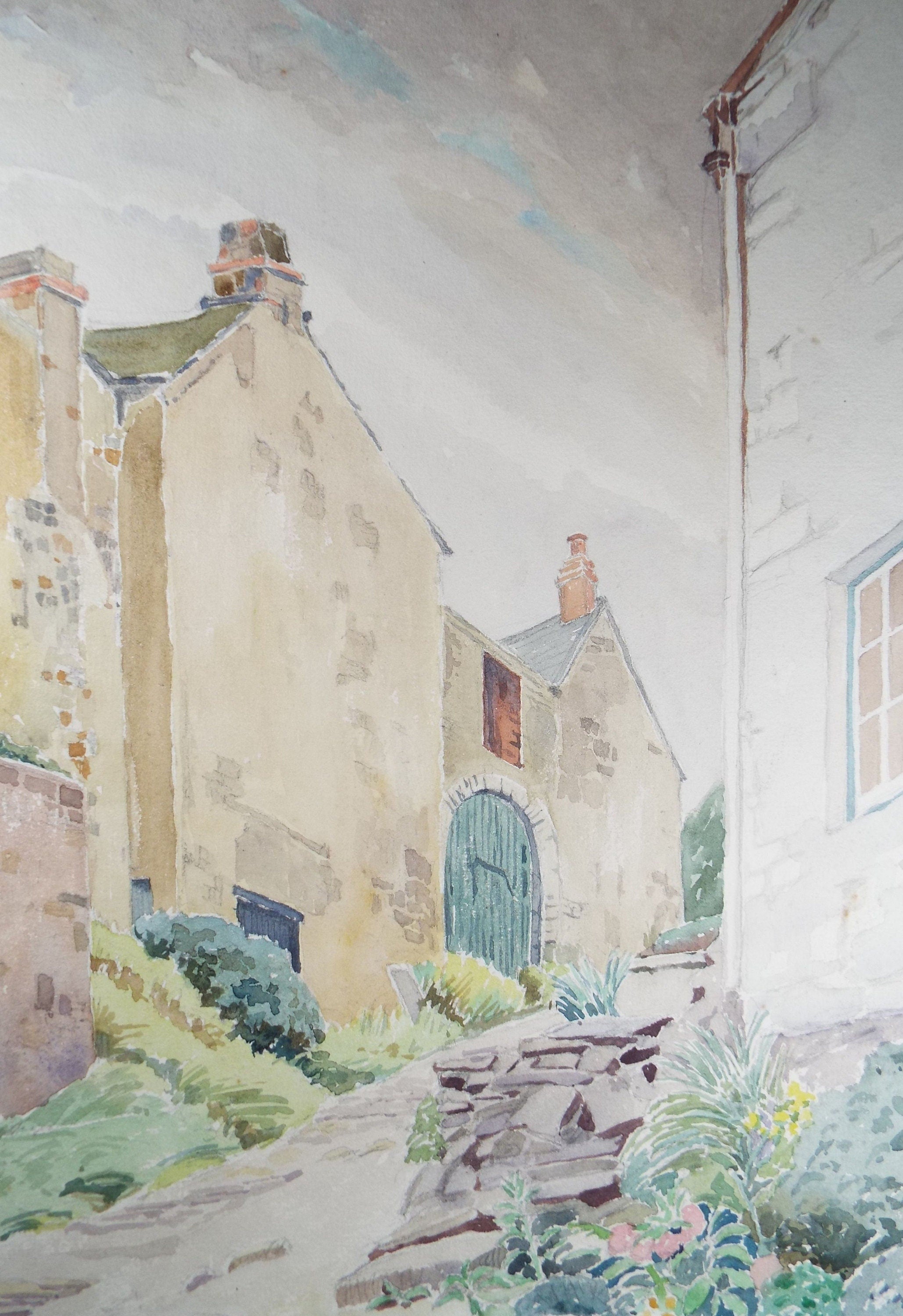 Original Charcoal & Watercolour, 'A Ginnel', Circa 1930's , Frank Harold Read FRPS (1881-1960)