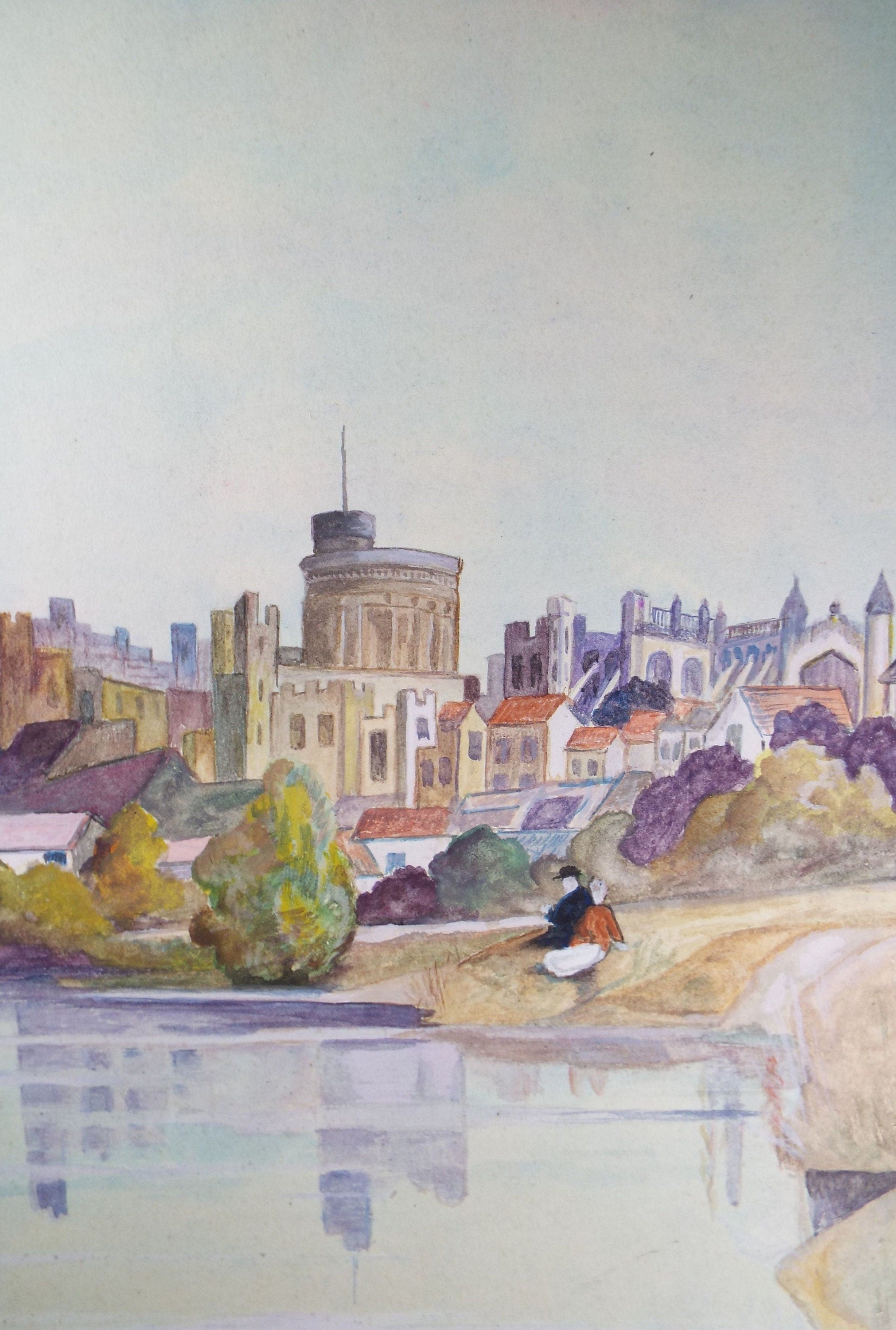 Original Watercolour, 'Windsor Castle',Dated 1949, Artist Unknown