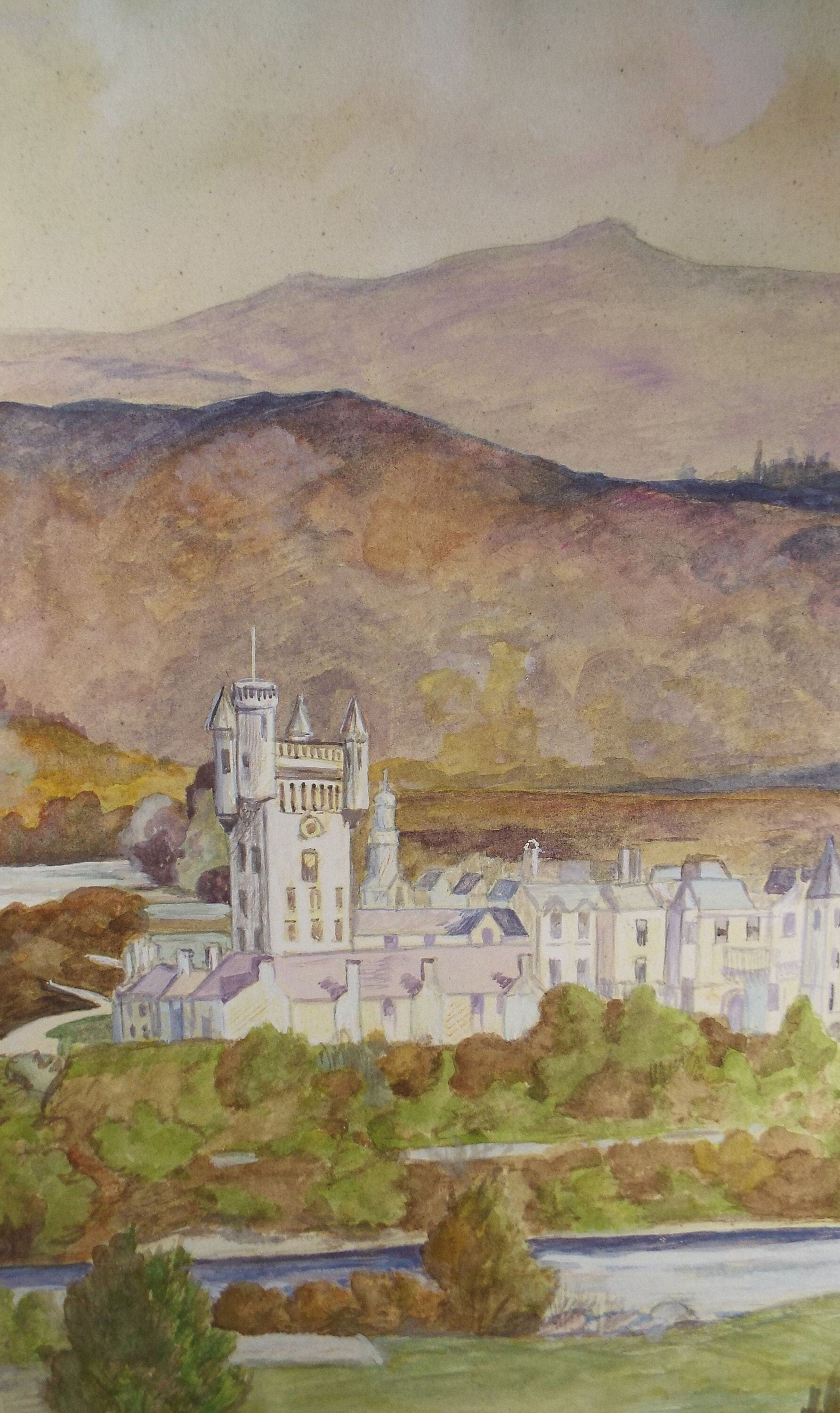 Original Watercolour, 'Balmoral Castle',Dated 1949, Artist Unknown