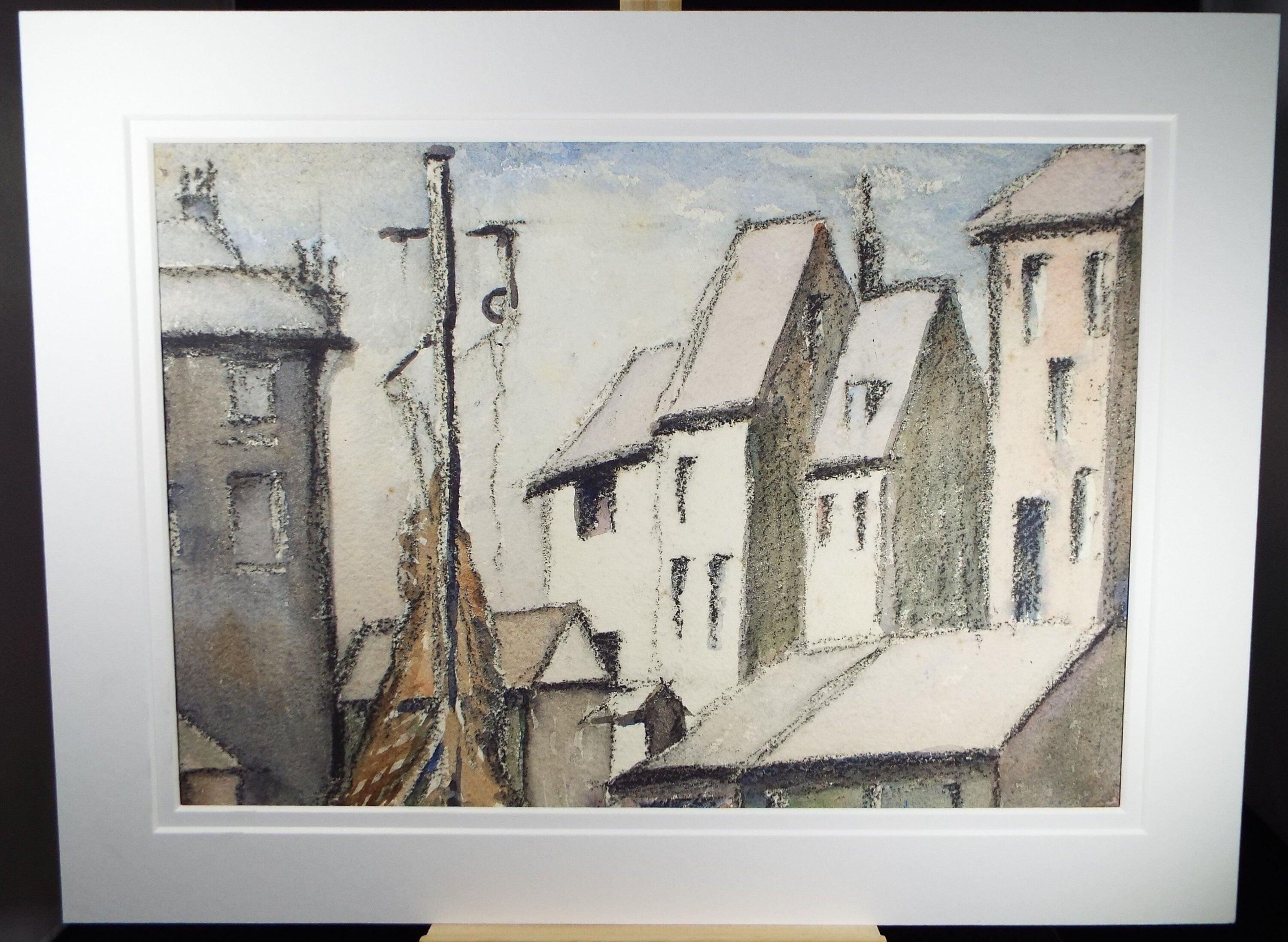 Original Charcoal & Watercolour, 'Street Scene', Circa 1930's , Frank Harold Read FRPS (1881-1960)