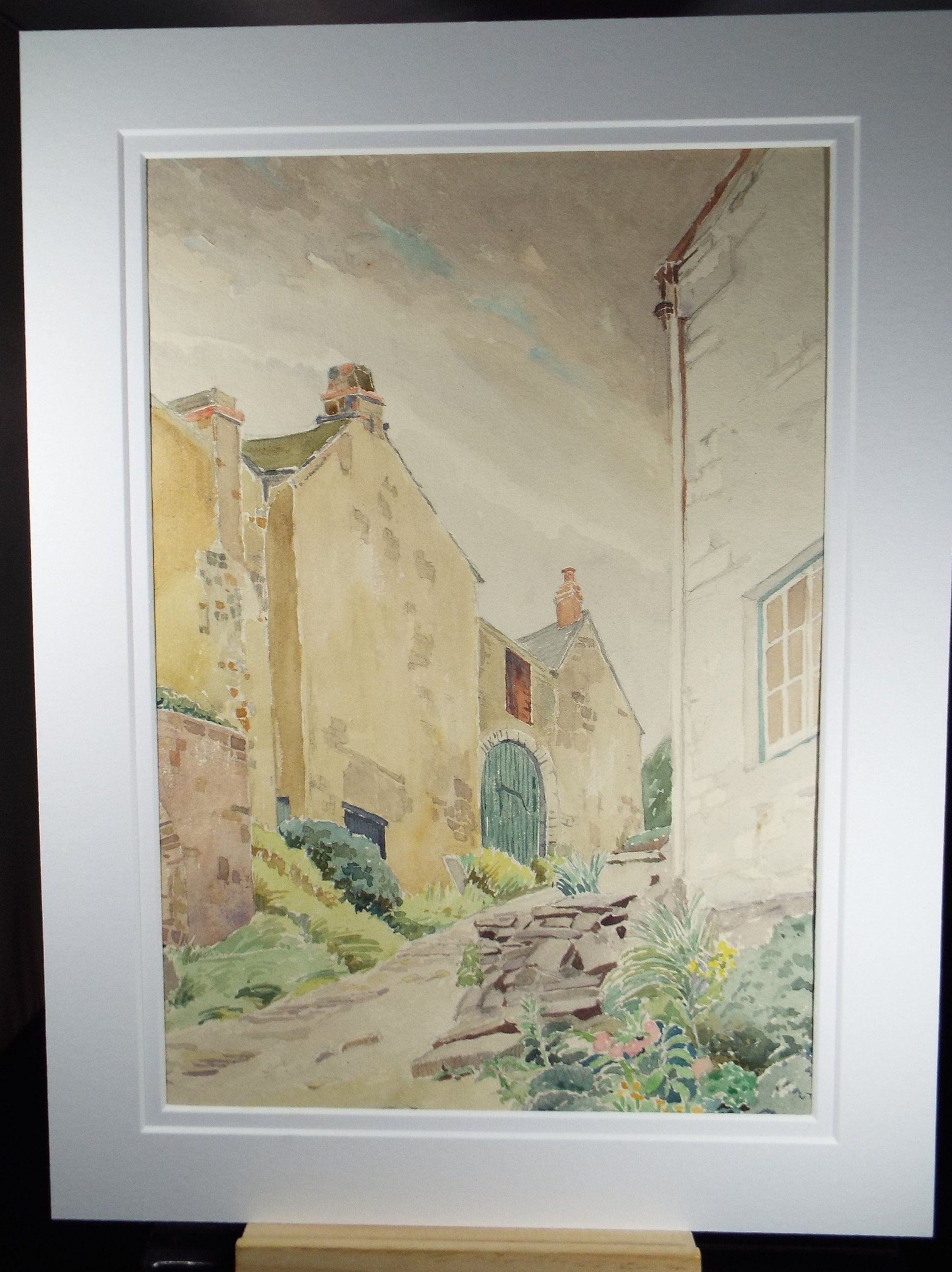 Original Charcoal & Watercolour, 'A Ginnel', Circa 1930's , Frank Harold Read FRPS (1881-1960)