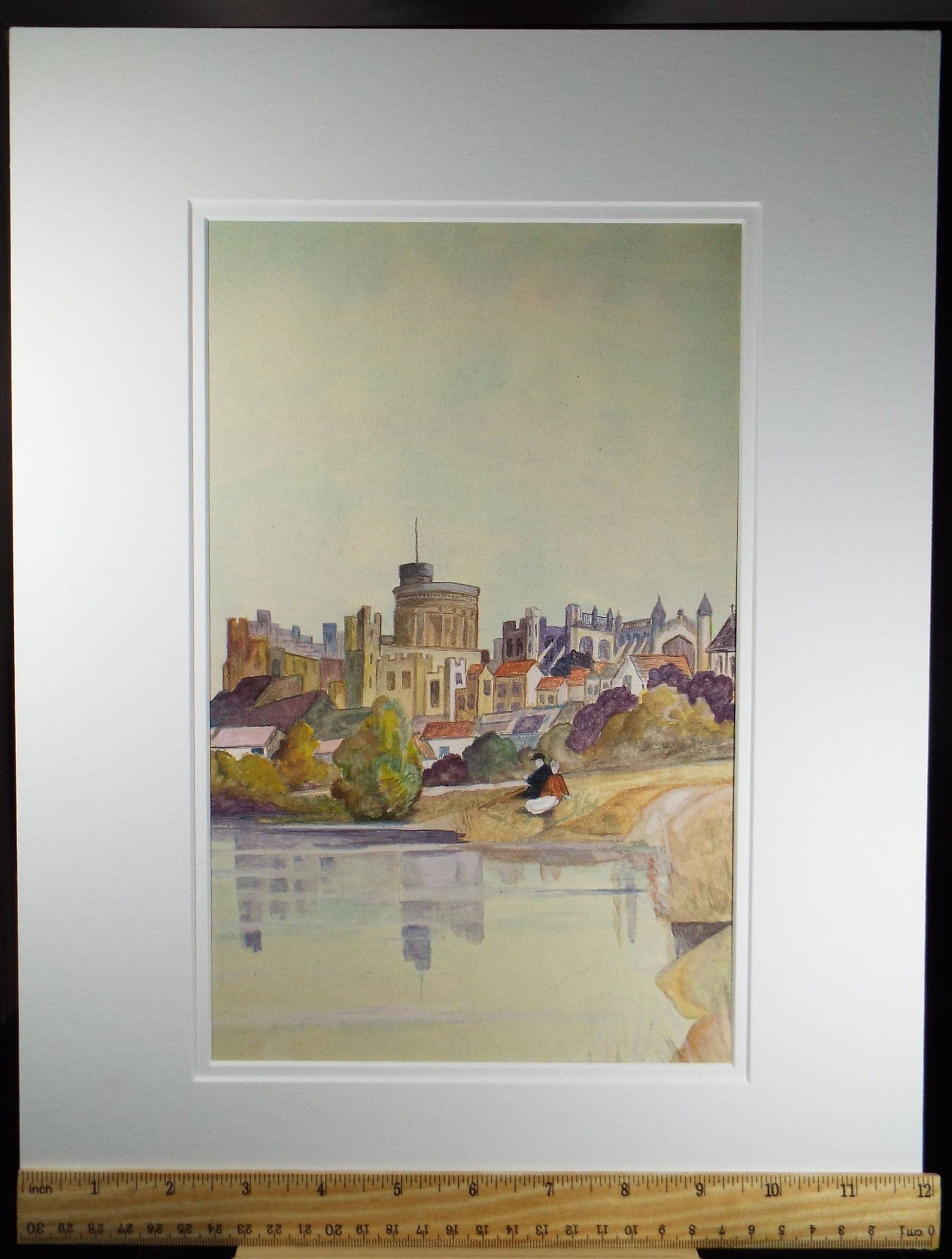 Original Watercolour, 'Windsor Castle',Dated 1949, Artist Unknown