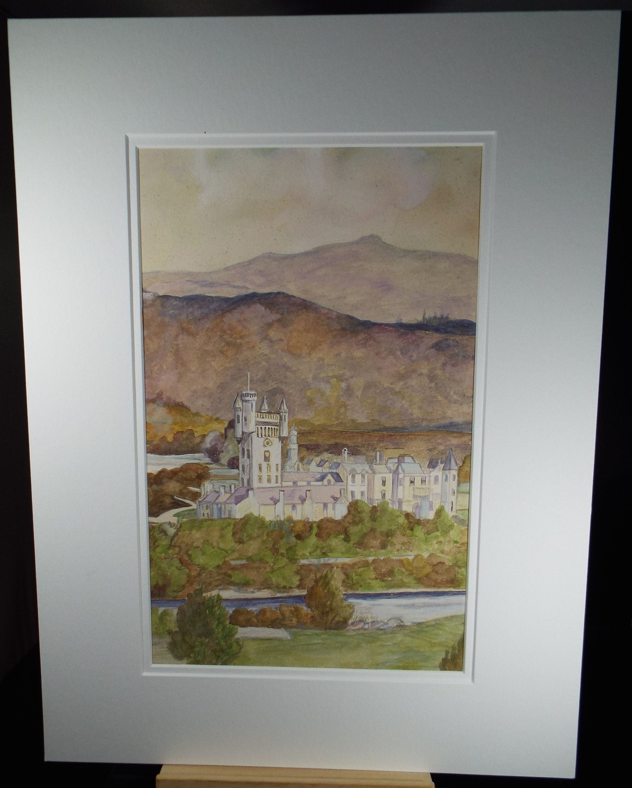 Original Watercolour, 'Balmoral Castle',Dated 1949, Artist Unknown