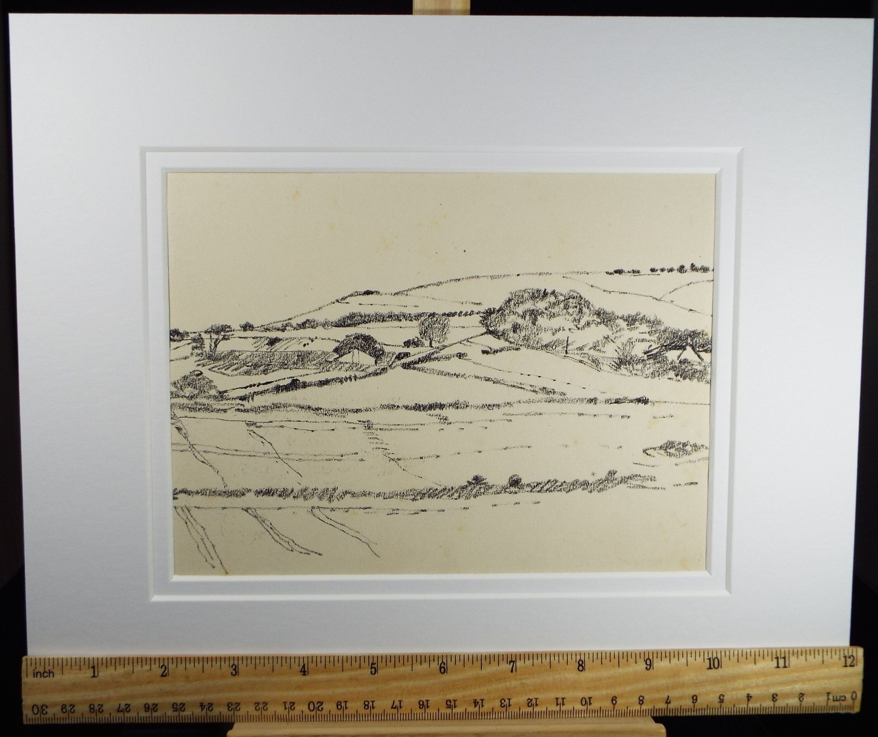 Original Charcoal & Pencil Drawing 'Berwick', c1990's, Norman James Battershill (1922-2010)