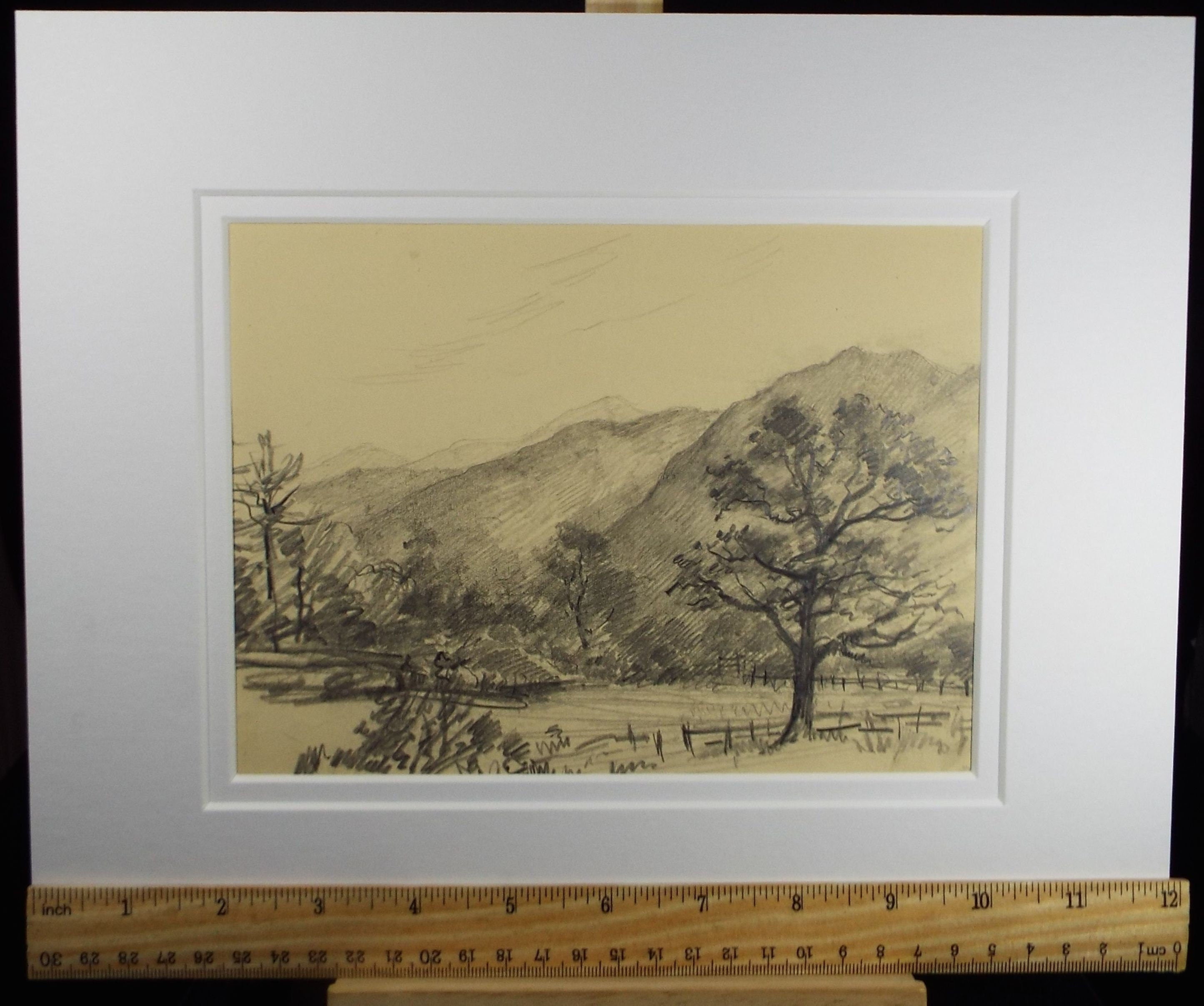 Original Pencil Drawing,  'Bassenthwaite', Circa 1920's, Nan C. Livingstone (1876-1952)