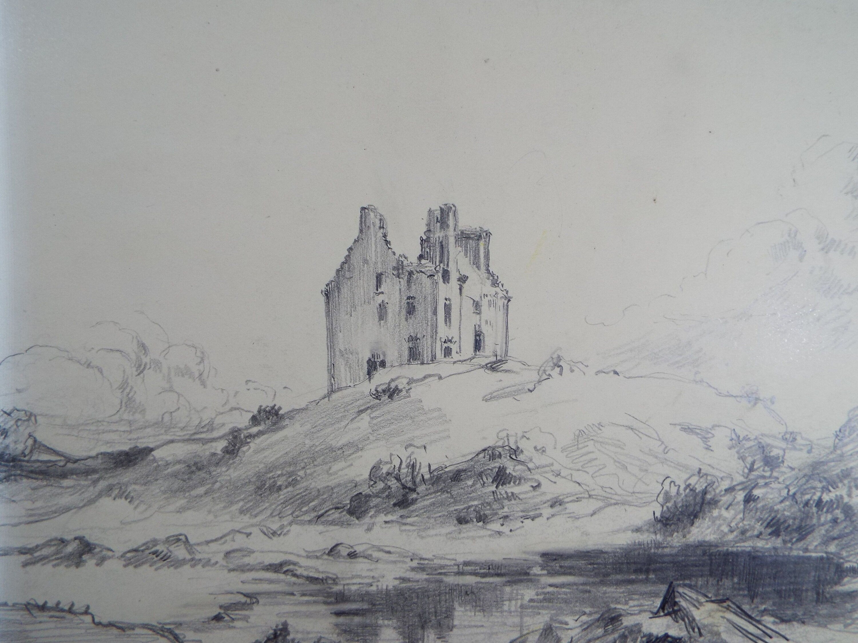 Original Pencil Drawing,  'Fenton Tower', Dated 1928, Nan C. Livingstone (1876-1952)