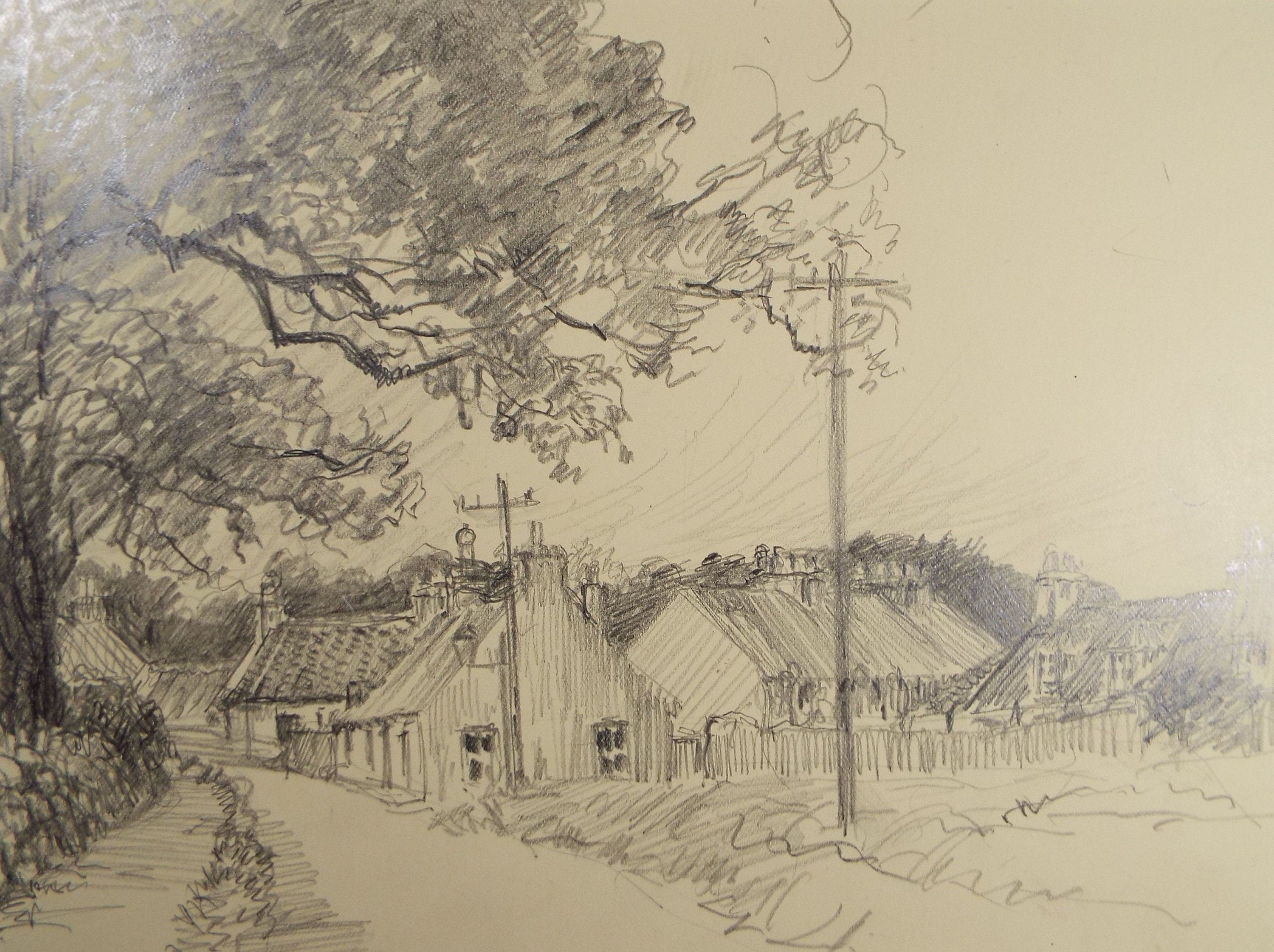 Original Pencil Drawing, 'Kilkenny', Dated 1936, Nan C. Livingstone (1876-1952)