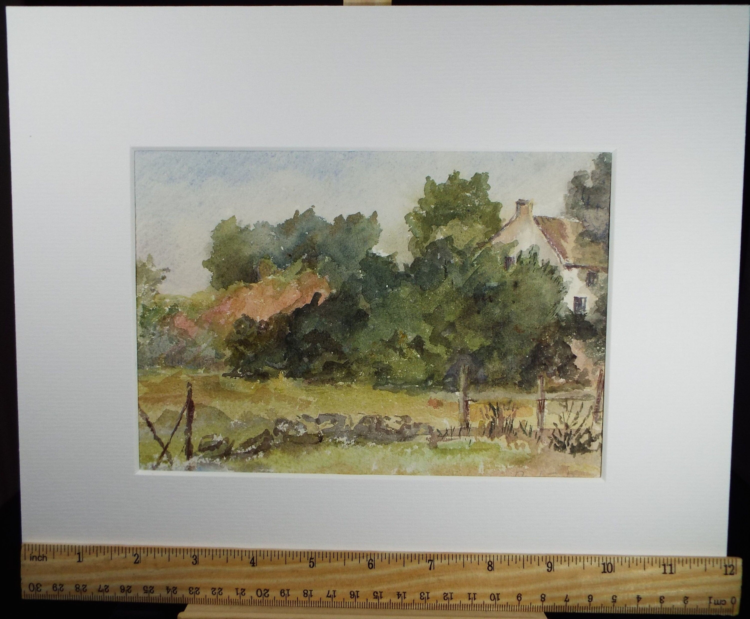 Original Watercolour on Paper, 'Cottage in a Landscape', Dated 1902, Artist Unknown