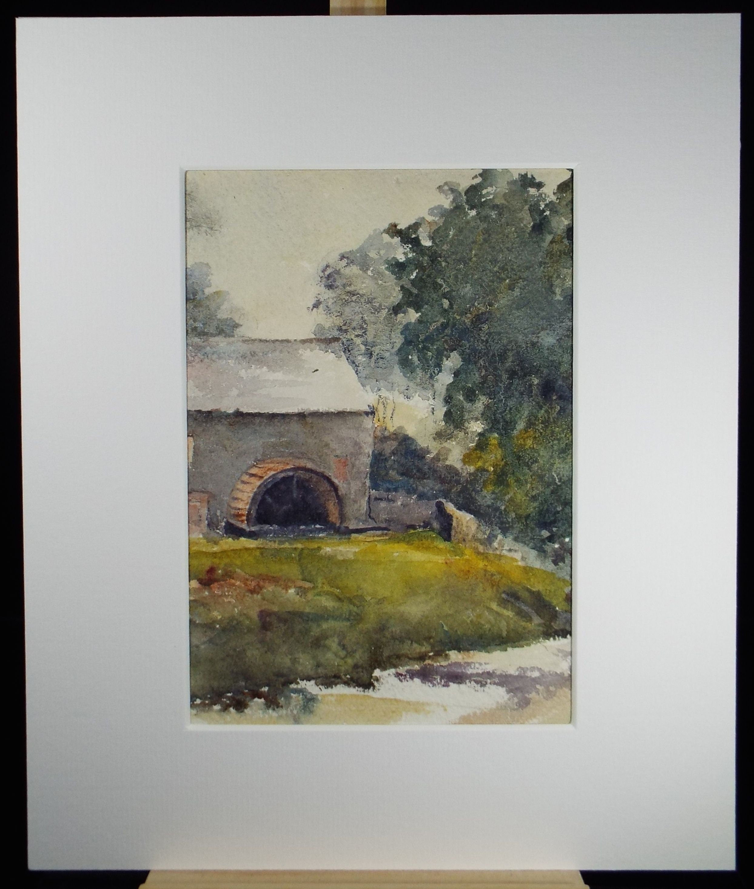 Original Watercolour on Paper, 'The Watermill', early 20th Century, Artist Unknown