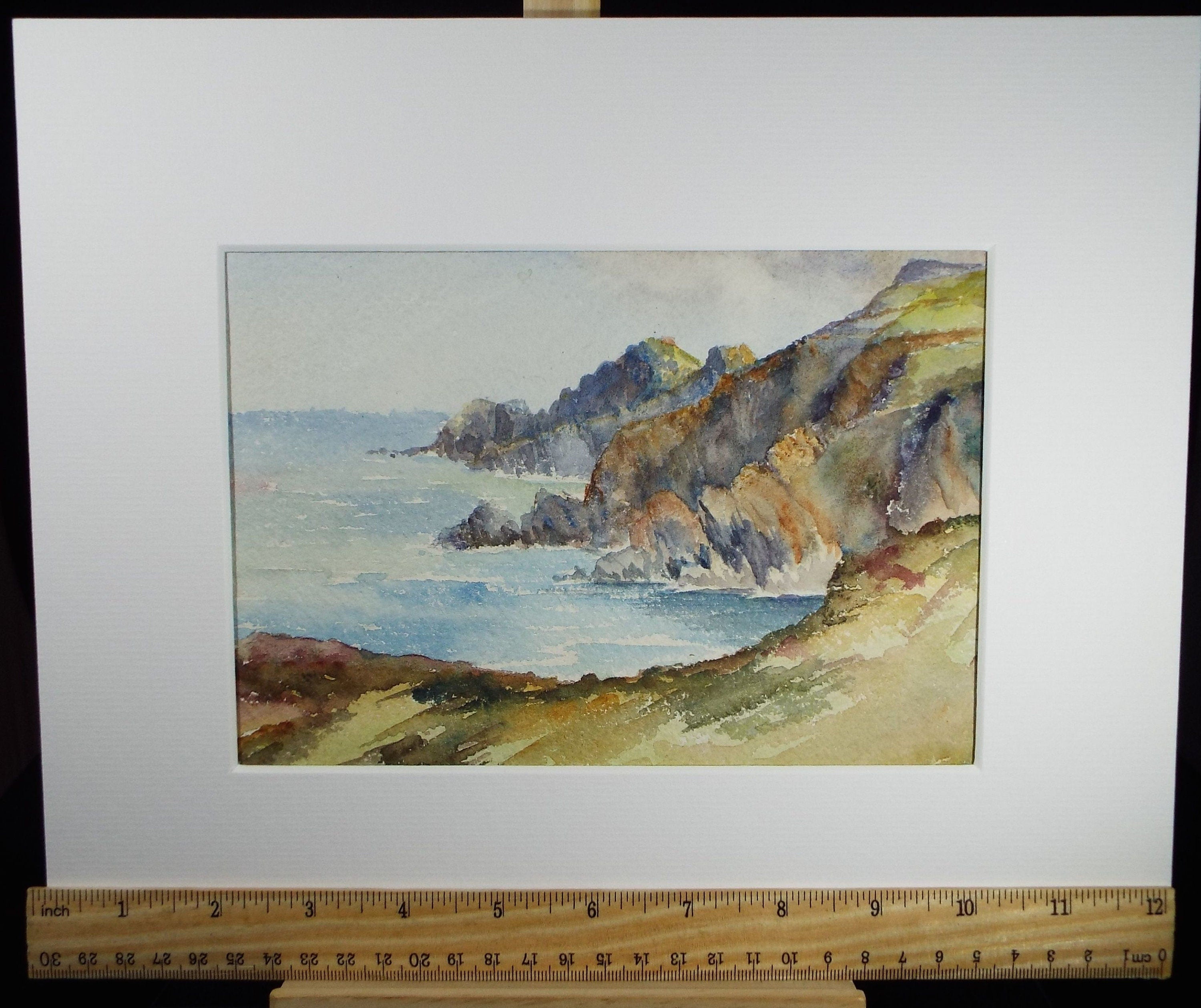 Original Watercolour on Paper, 'A Rocky Coast', early 20th Century, Artist Unknown