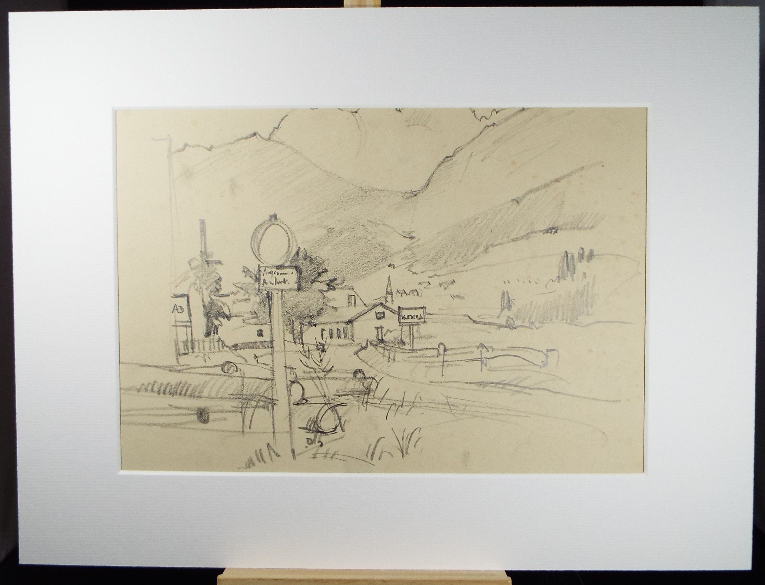 Original Pencil Drawing, 'Austria', Dated 1956, Douglas Pittuck (1911-1993)