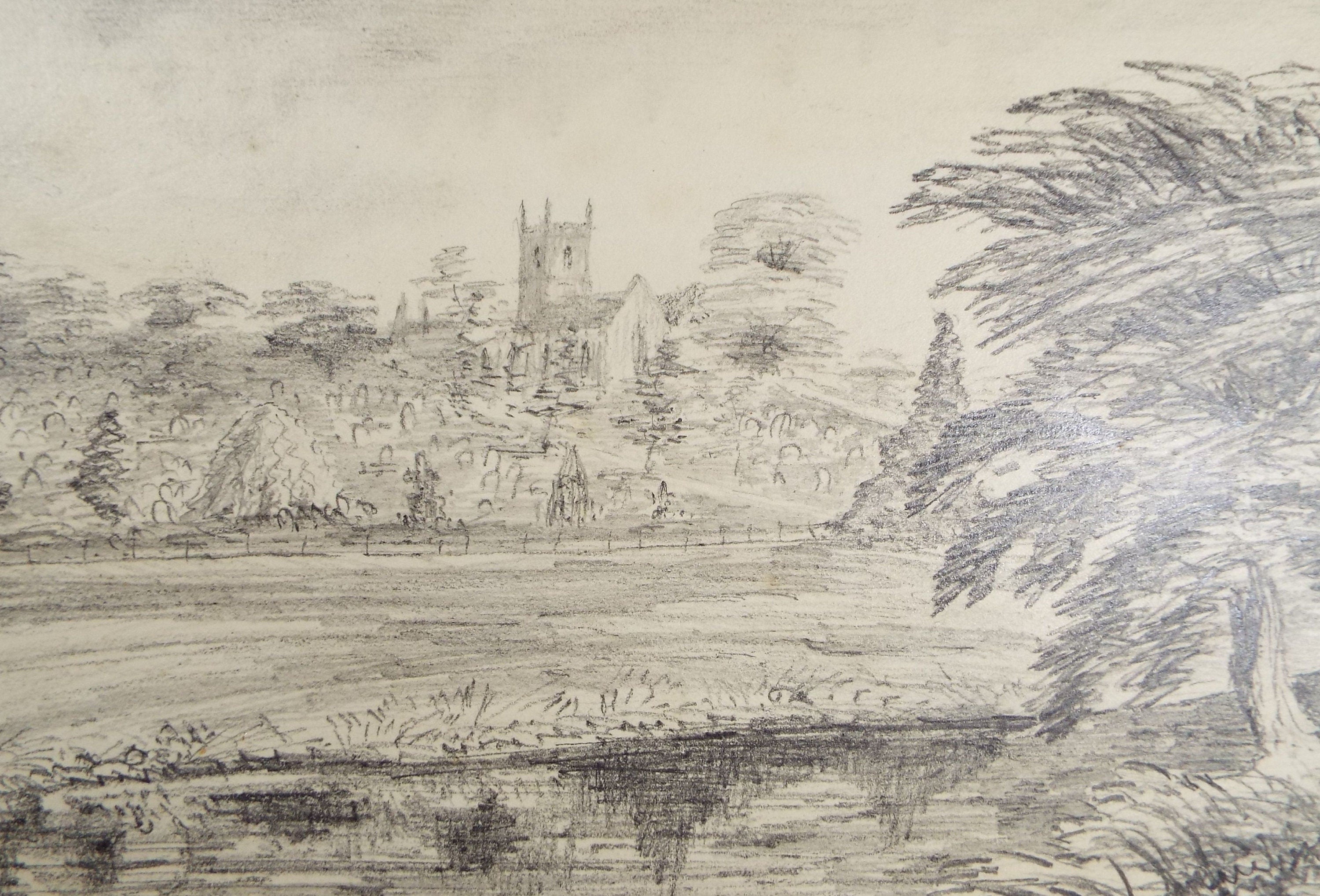 Original Pencil Drawing, 'Leominster', Dated 1883,  Artist Unknown