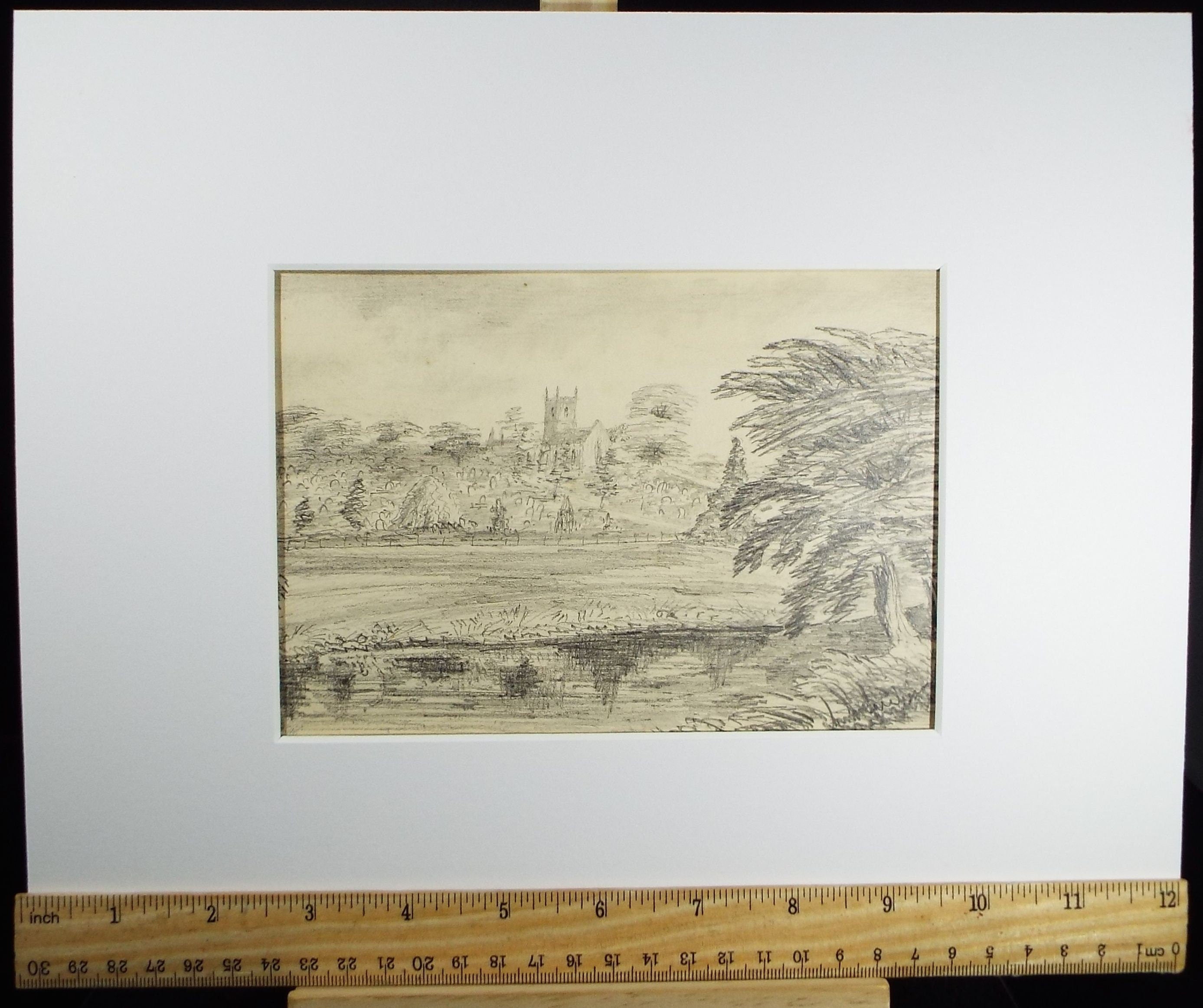 Original Pencil Drawing, 'Leominster', Dated 1883,  Artist Unknown