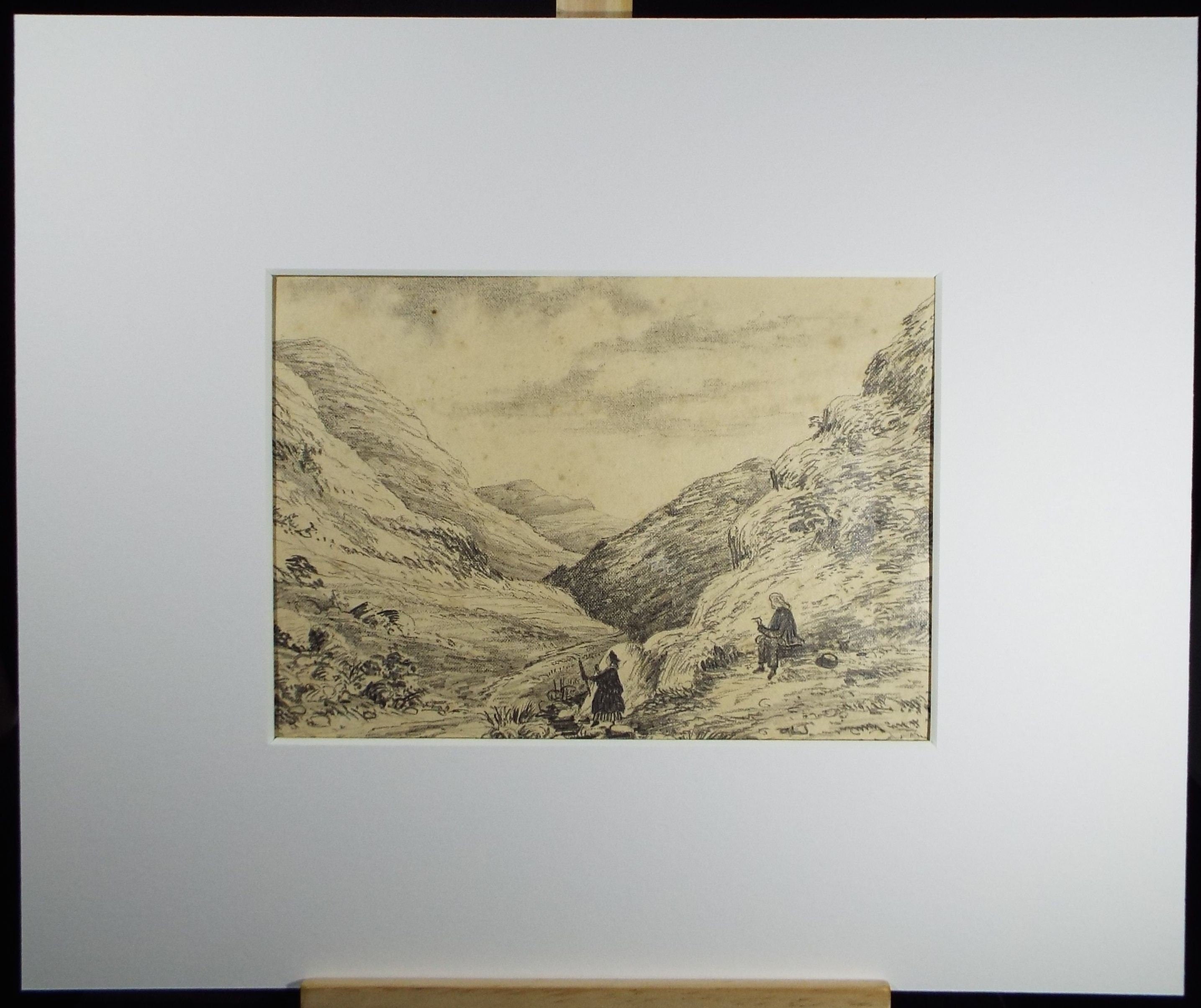 Original Pencil Drawing, 'Church Stretton', Dated 1875,  Artist Unknown