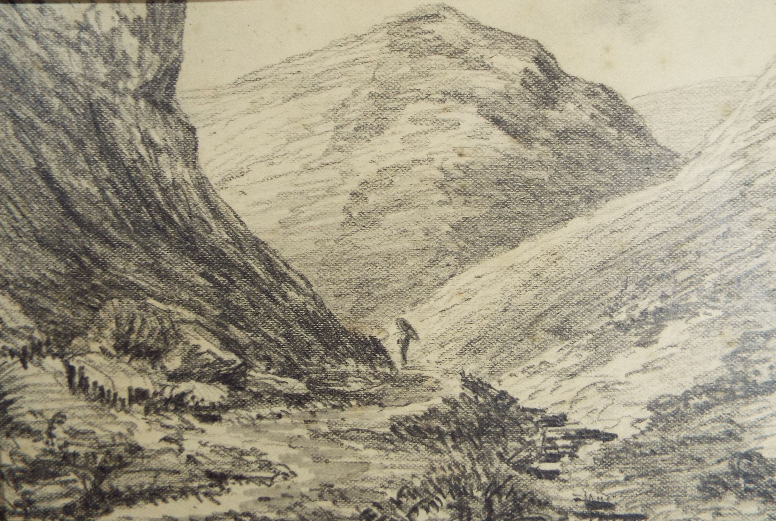 Original Pencil Drawing, 'Church Stretton', Dated 1874,  Artist Unknown