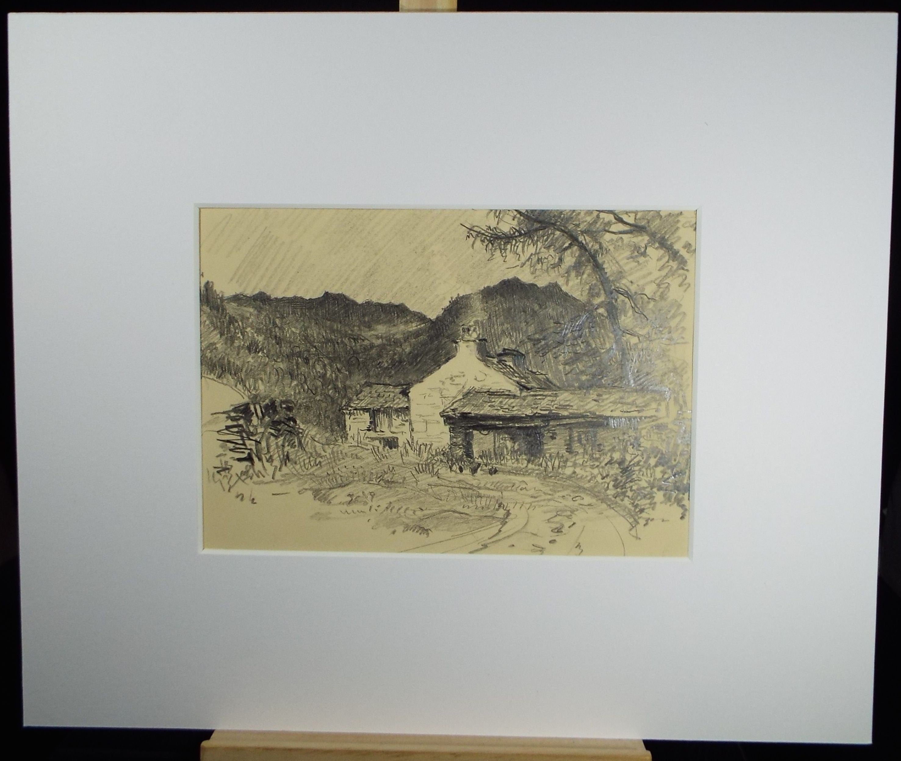 Original Pencil Drawing, 'Borrowdale', Circa 1920's, Nan C. Livingstone (1876-1952)