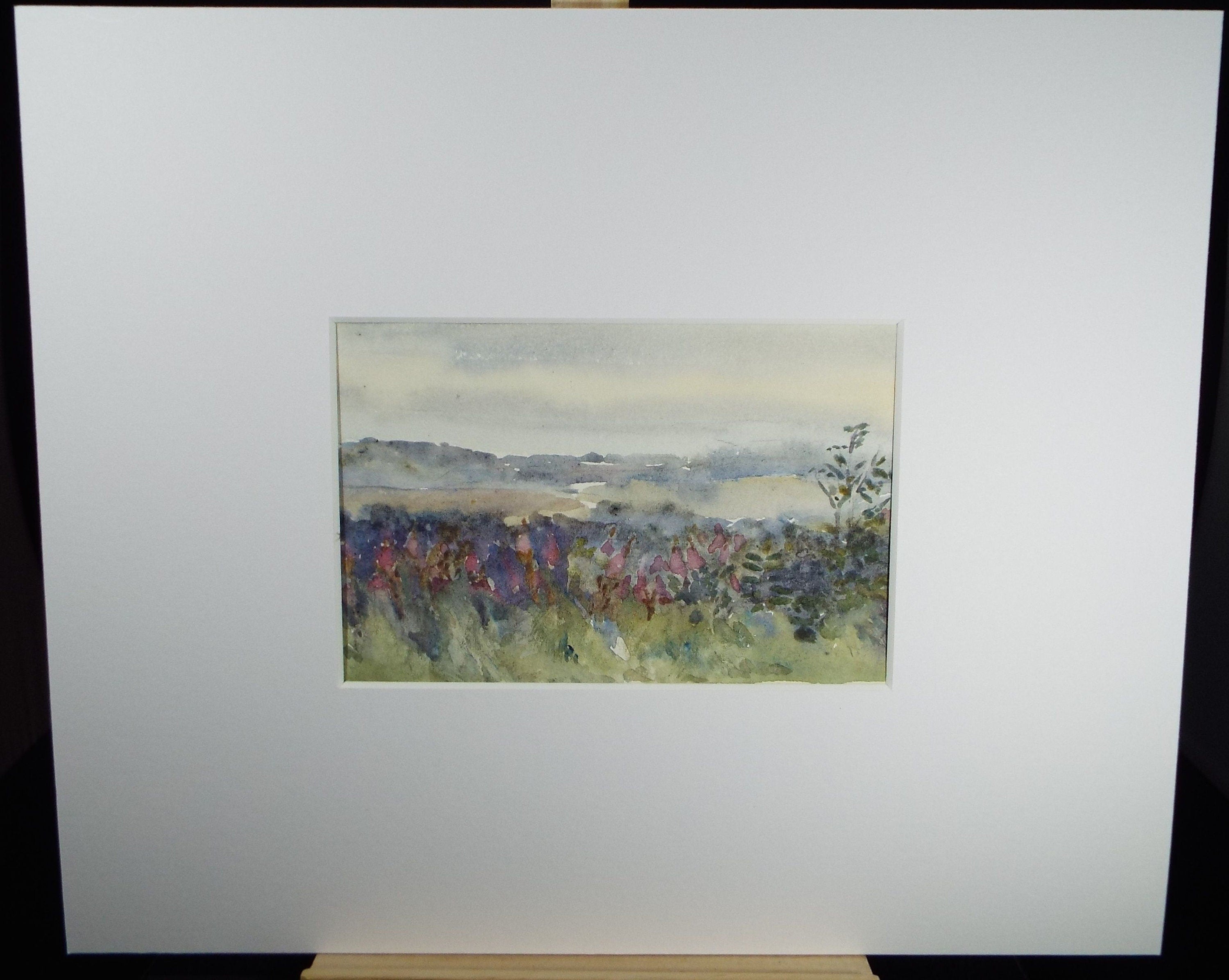 Original Watercolour on Paper, 'Moorland Landscape', early 20th Century, Artist Unknown