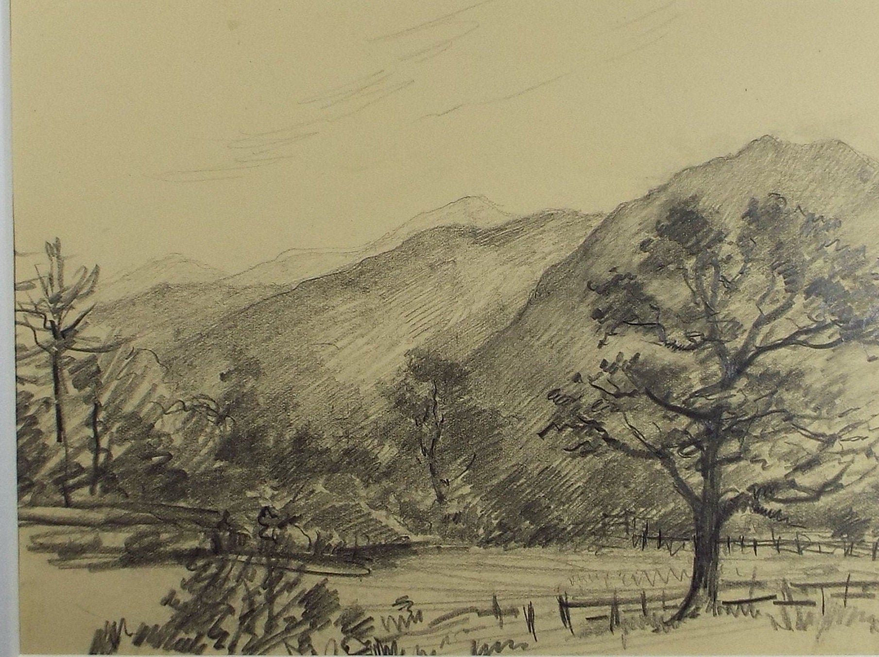 Original Pencil Drawing,  'Bassenthwaite', Circa 1920's, Nan C. Livingstone (1876-1952)