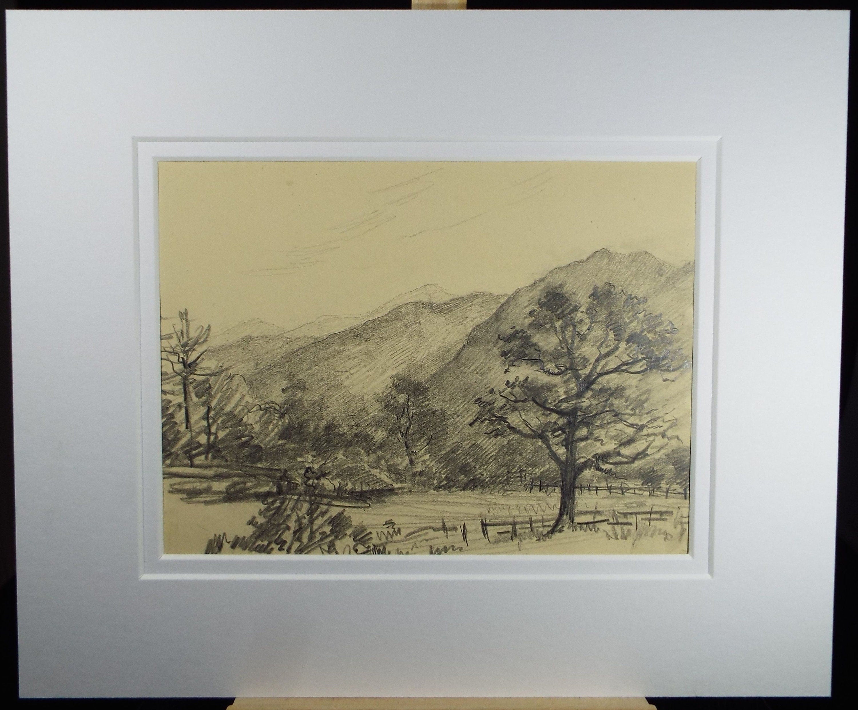 Original Pencil Drawing,  'Bassenthwaite', Circa 1920's, Nan C. Livingstone (1876-1952)