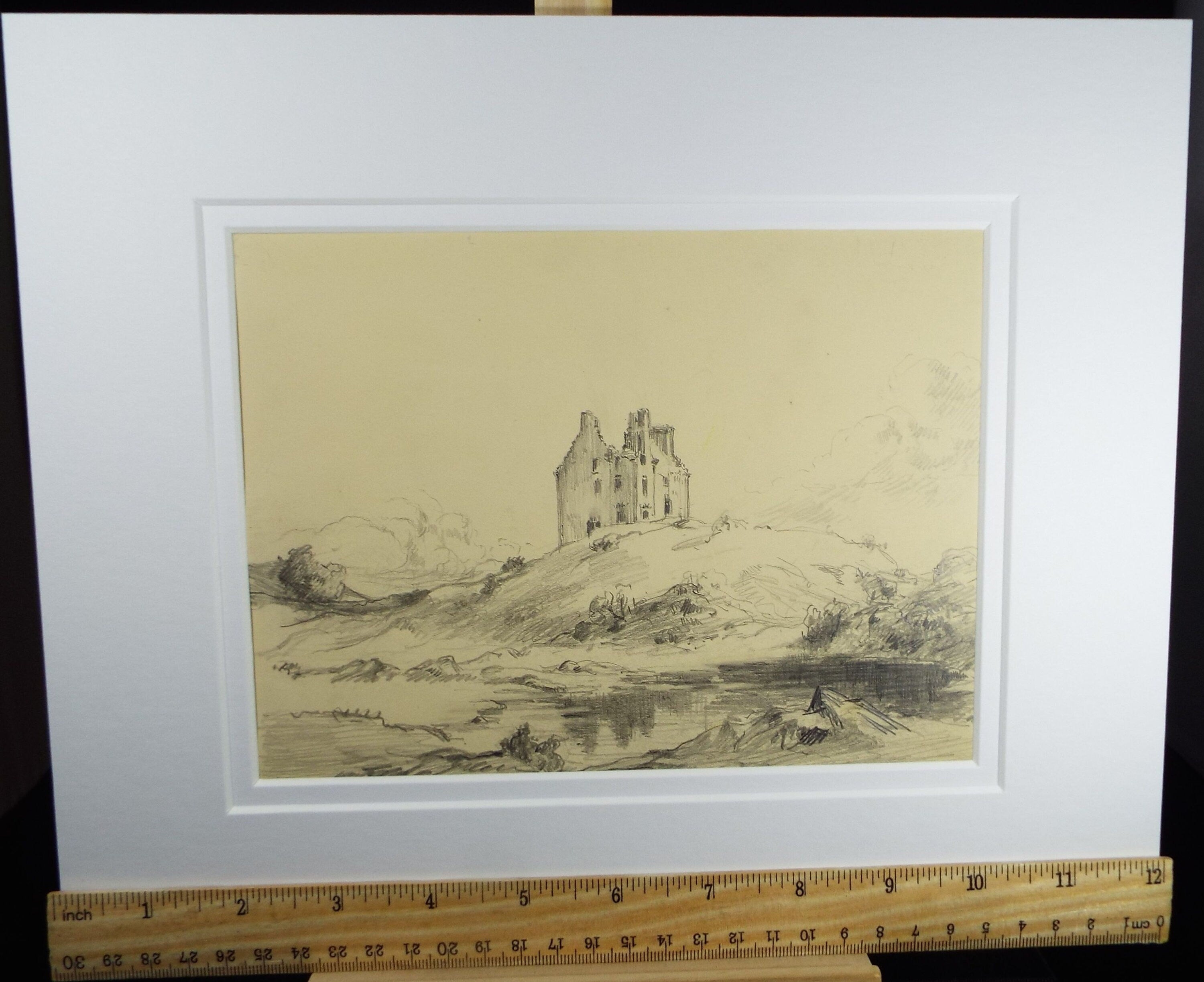 Original Pencil Drawing,  'Fenton Tower', Dated 1928, Nan C. Livingstone (1876-1952)