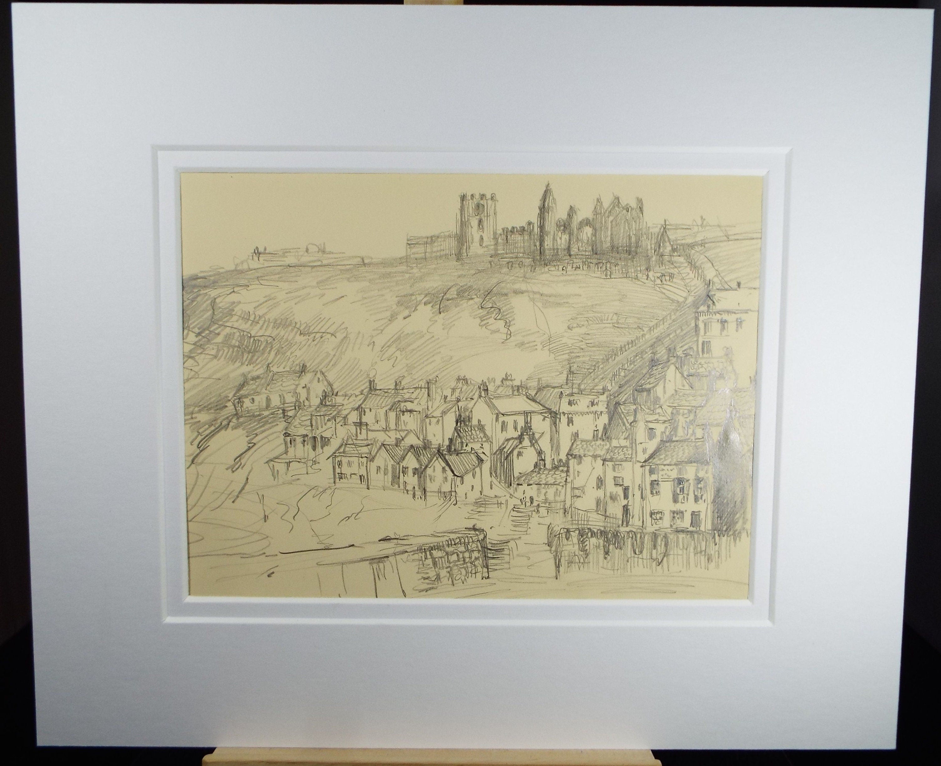 Original Pencil Drawing, 'Whitby', Dated 1926, Nan C. Livingstone (1876-1952)