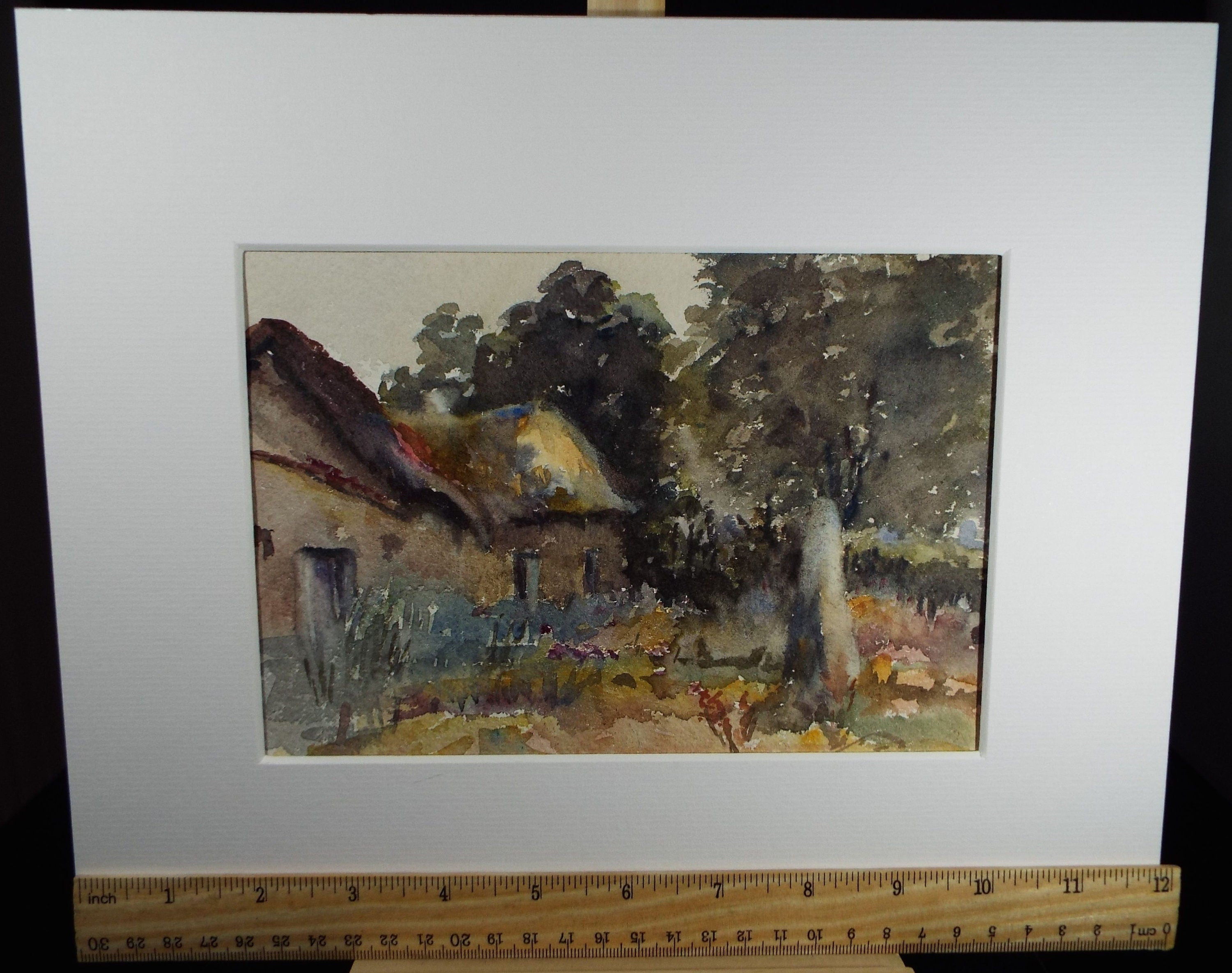 Original Watercolour on Paper, 'Woodland Cottage', early 20th Century, Artist Unknown