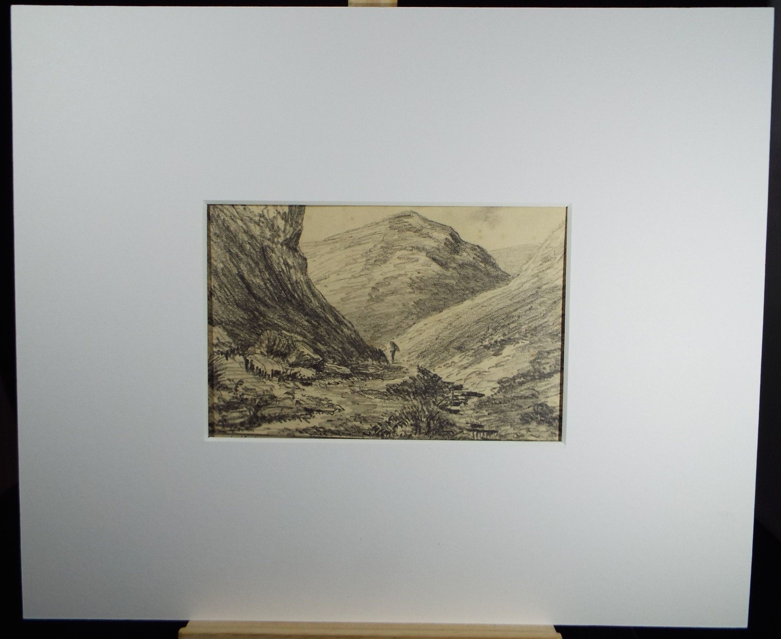 Original Pencil Drawing, 'Church Stretton', Dated 1874,  Artist Unknown