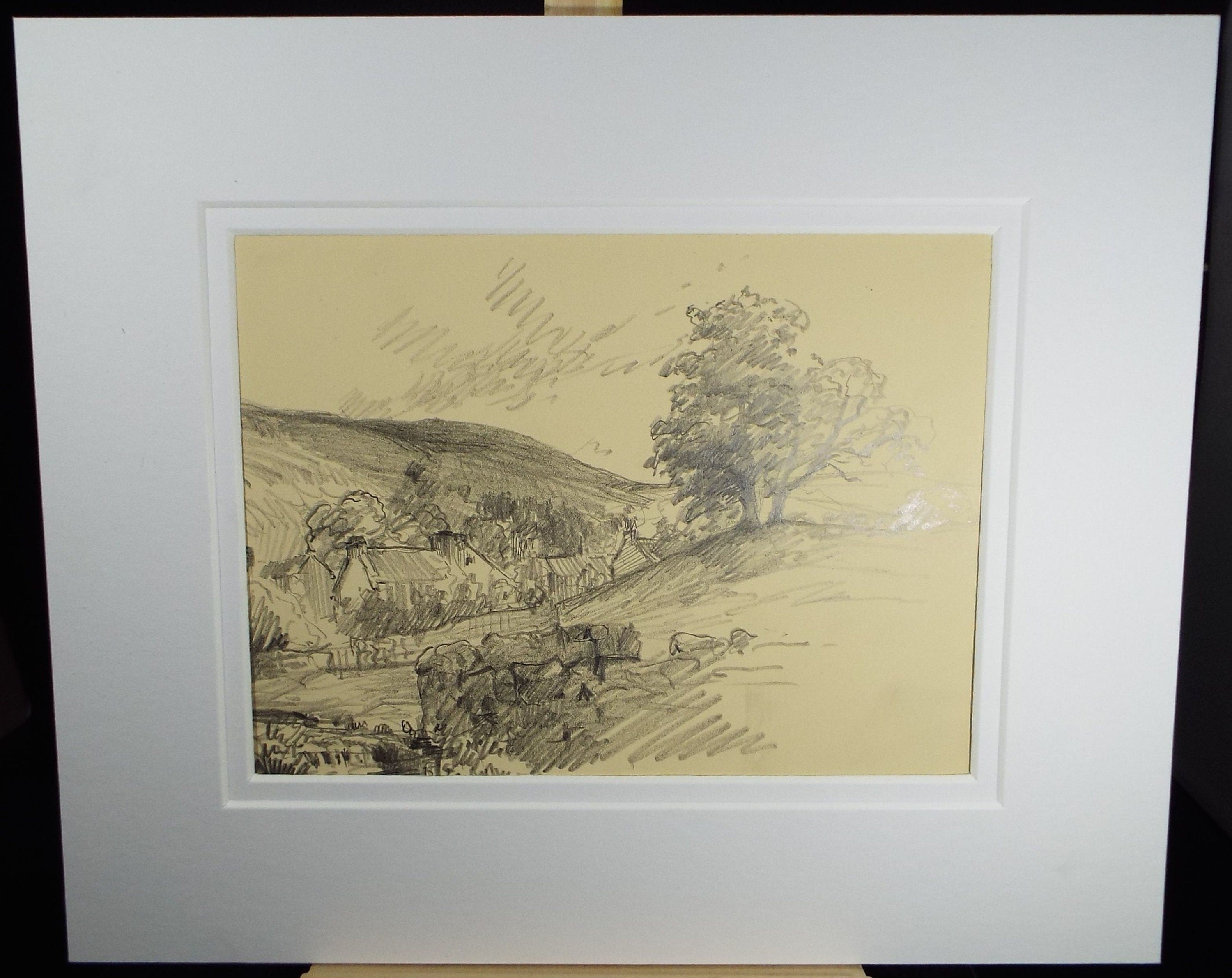 Original Pencil Drawing, 'Malmesbury', Circa 1920's, Nan C. Livingstone (1876-1952)