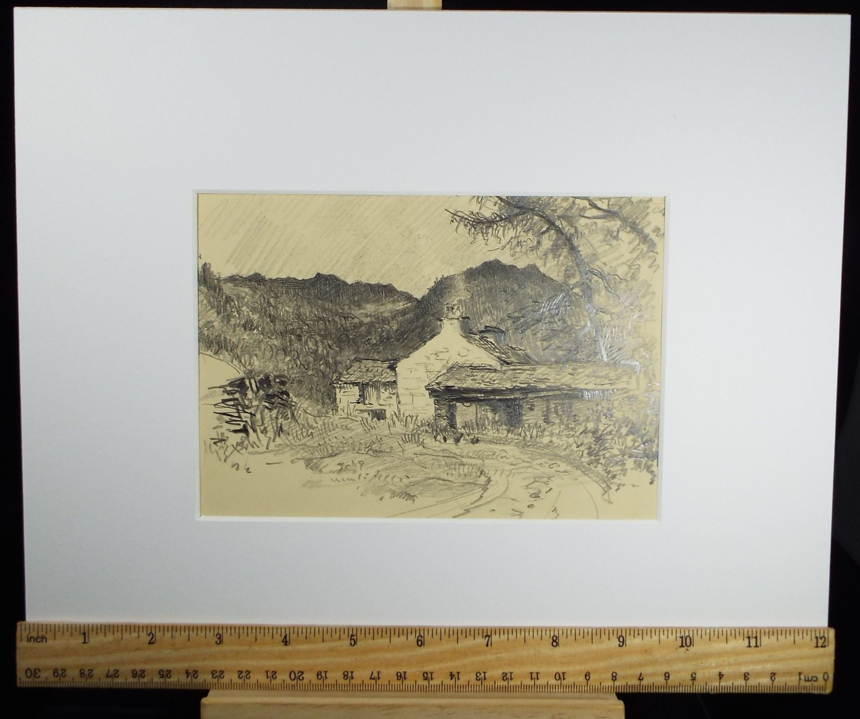 Original Pencil Drawing, 'Borrowdale', Circa 1920's, Nan C. Livingstone (1876-1952)