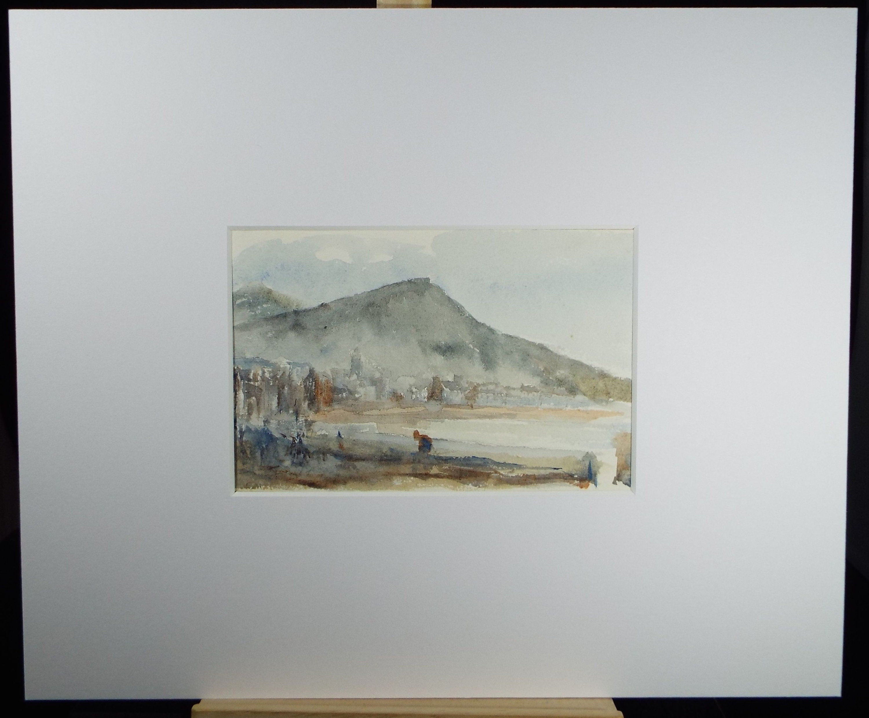 Original Watercolour on Paper, 'Figure on the Shore', early 20th Century, Artist Unknown