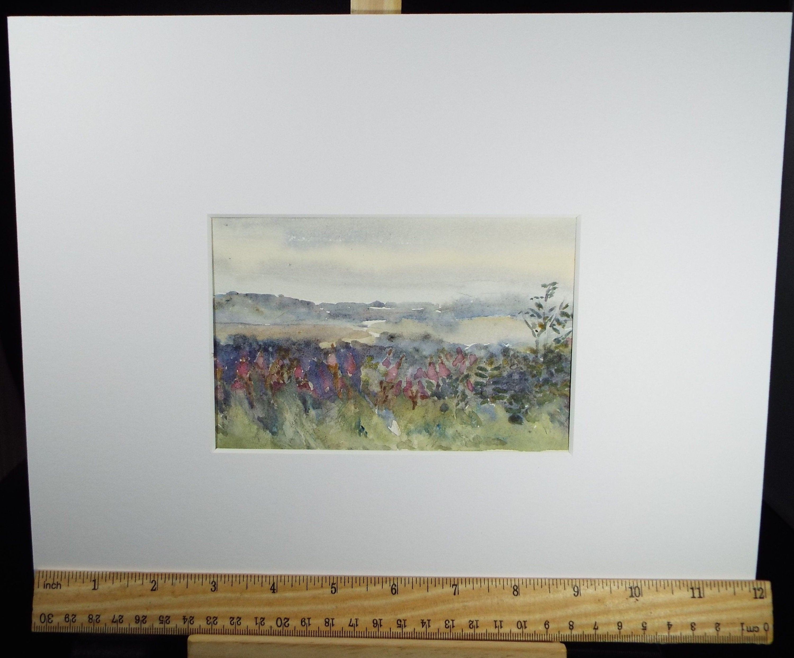 Original Watercolour on Paper, 'Moorland Landscape', early 20th Century, Artist Unknown