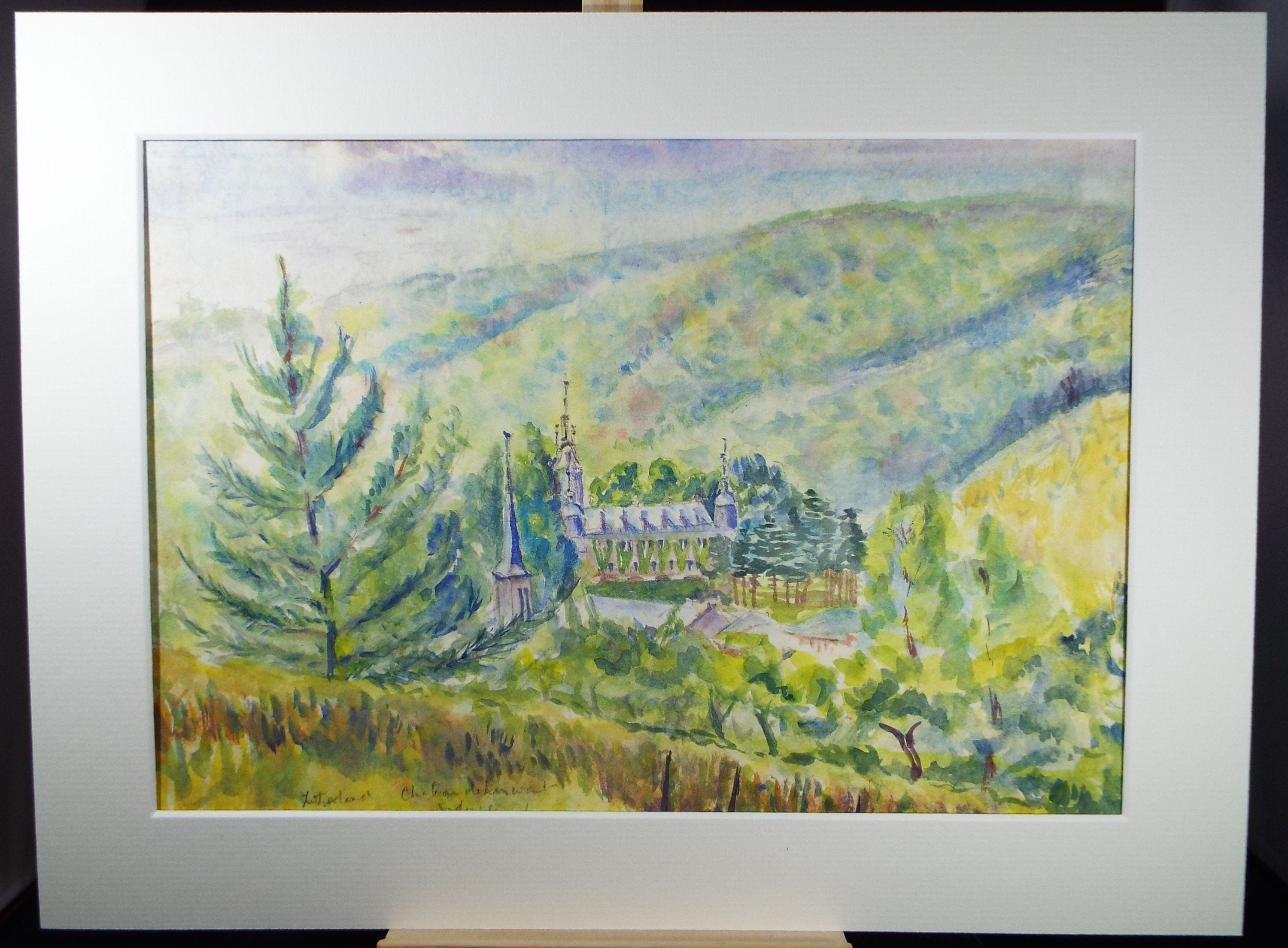 Original Watercolour, 'French Chateau in a Landscape', circa 1990's Dorothy Litherland (20th Century British)